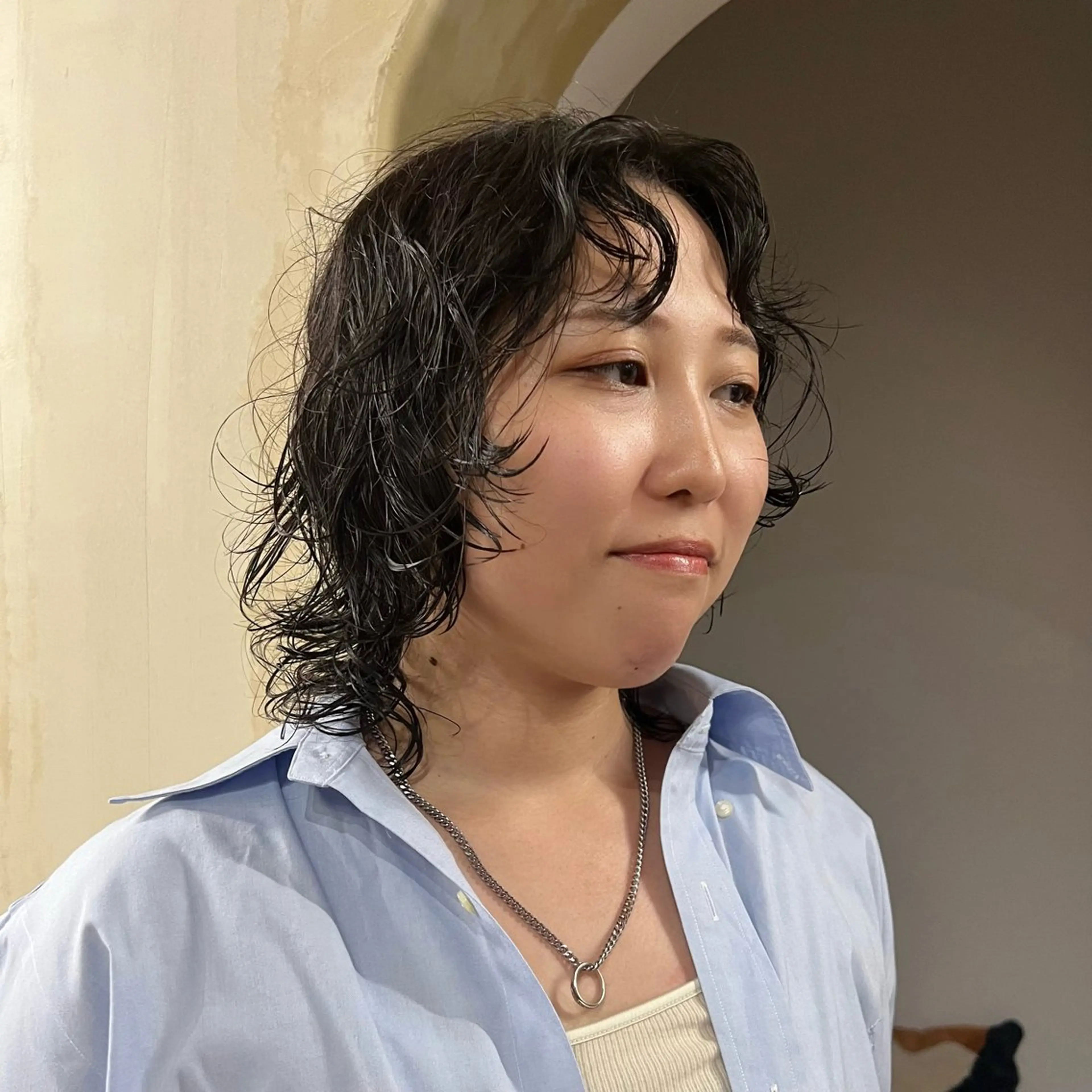 ミディアム パーマ カット パーマ ［　］ Shiroのヘアスタイル