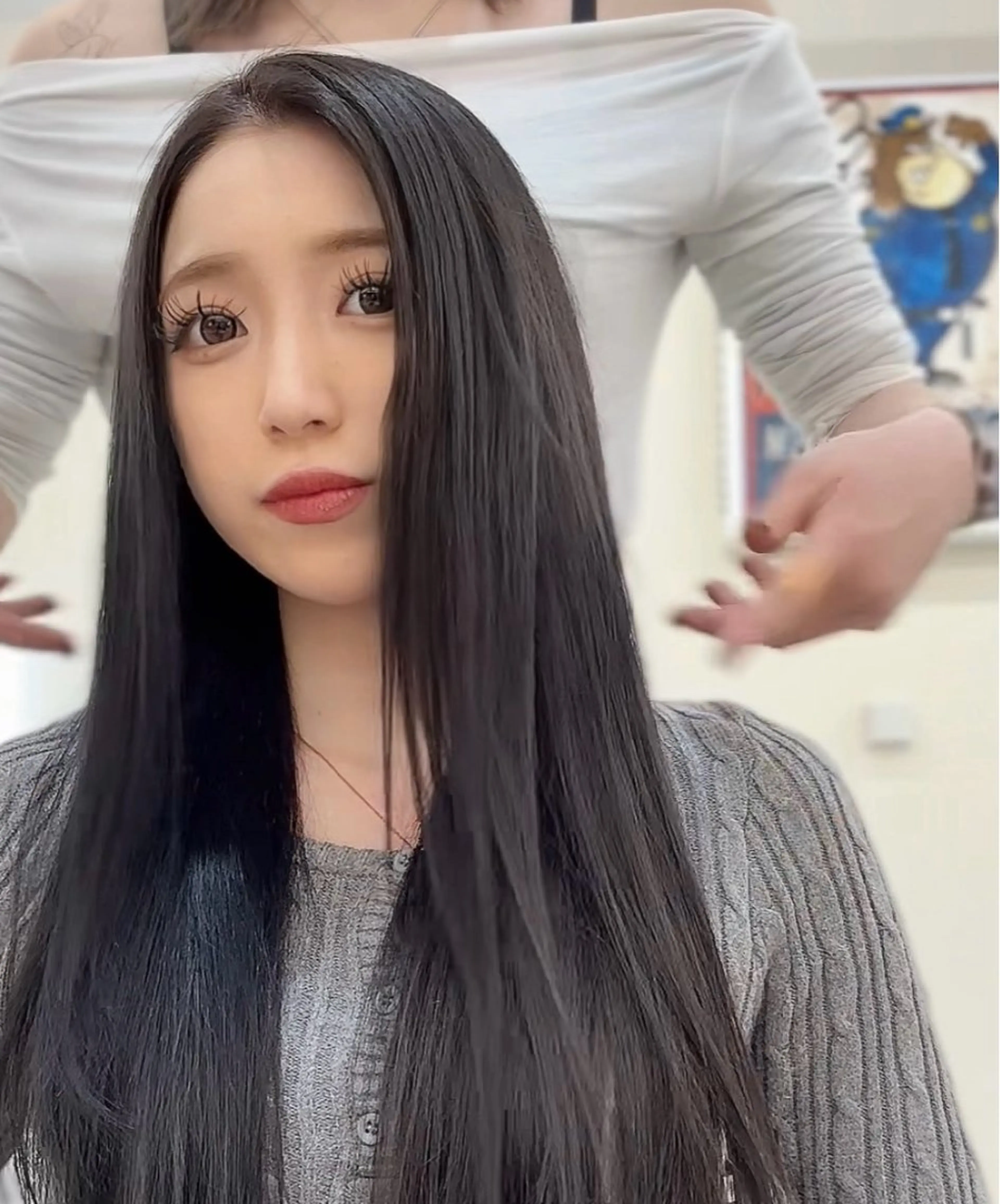 ロング トリートメント ヘアカラー トリートメント ワンホン×髪質改善 つのーか🩶‪🫧のヘアスタイル