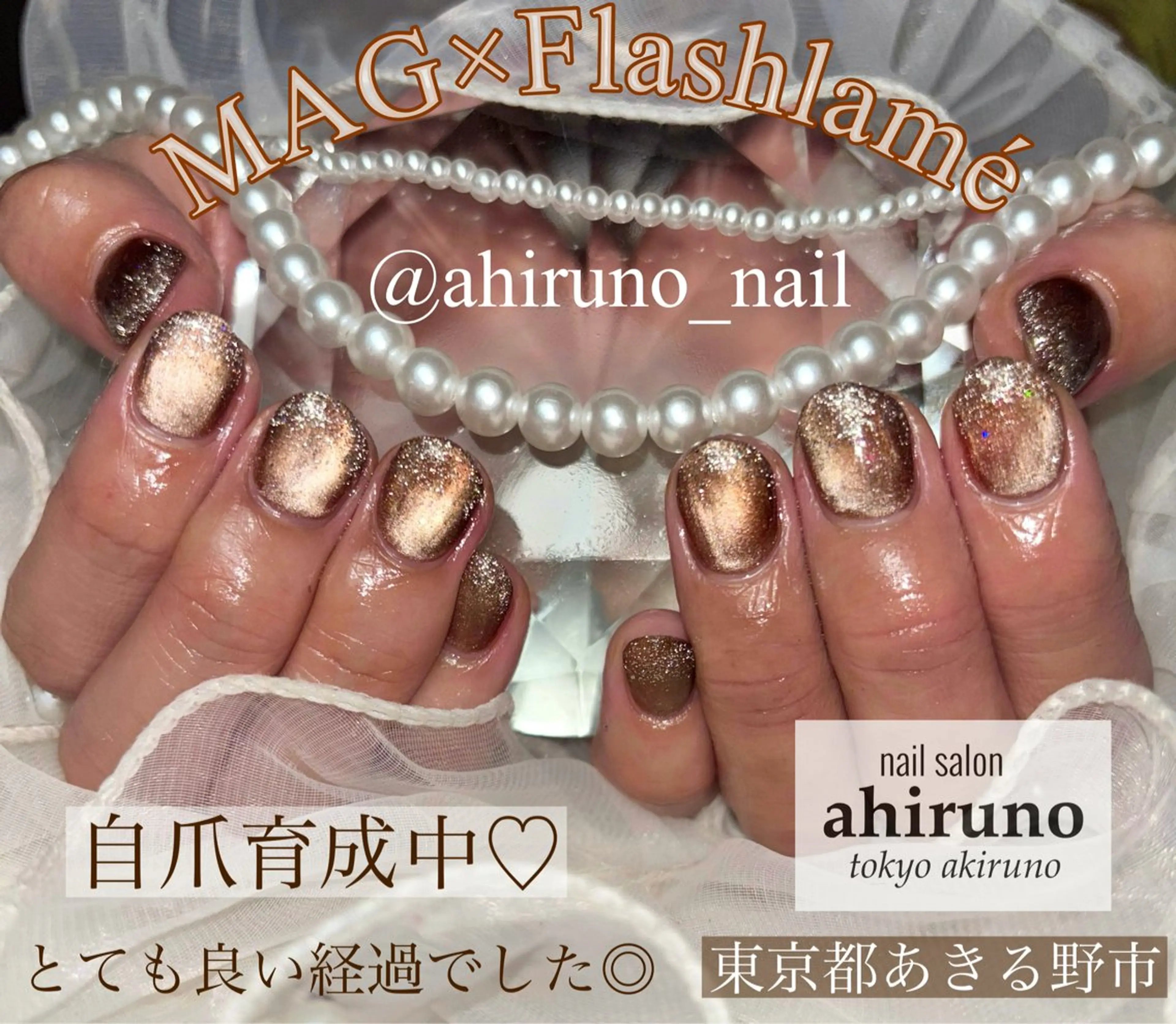 ネイル ブラウン フラッシュネイル フラッシュマグ マグネットネイル ａｈｉｒｕｎｏ ✿ ｙｕiのネイルデザイン