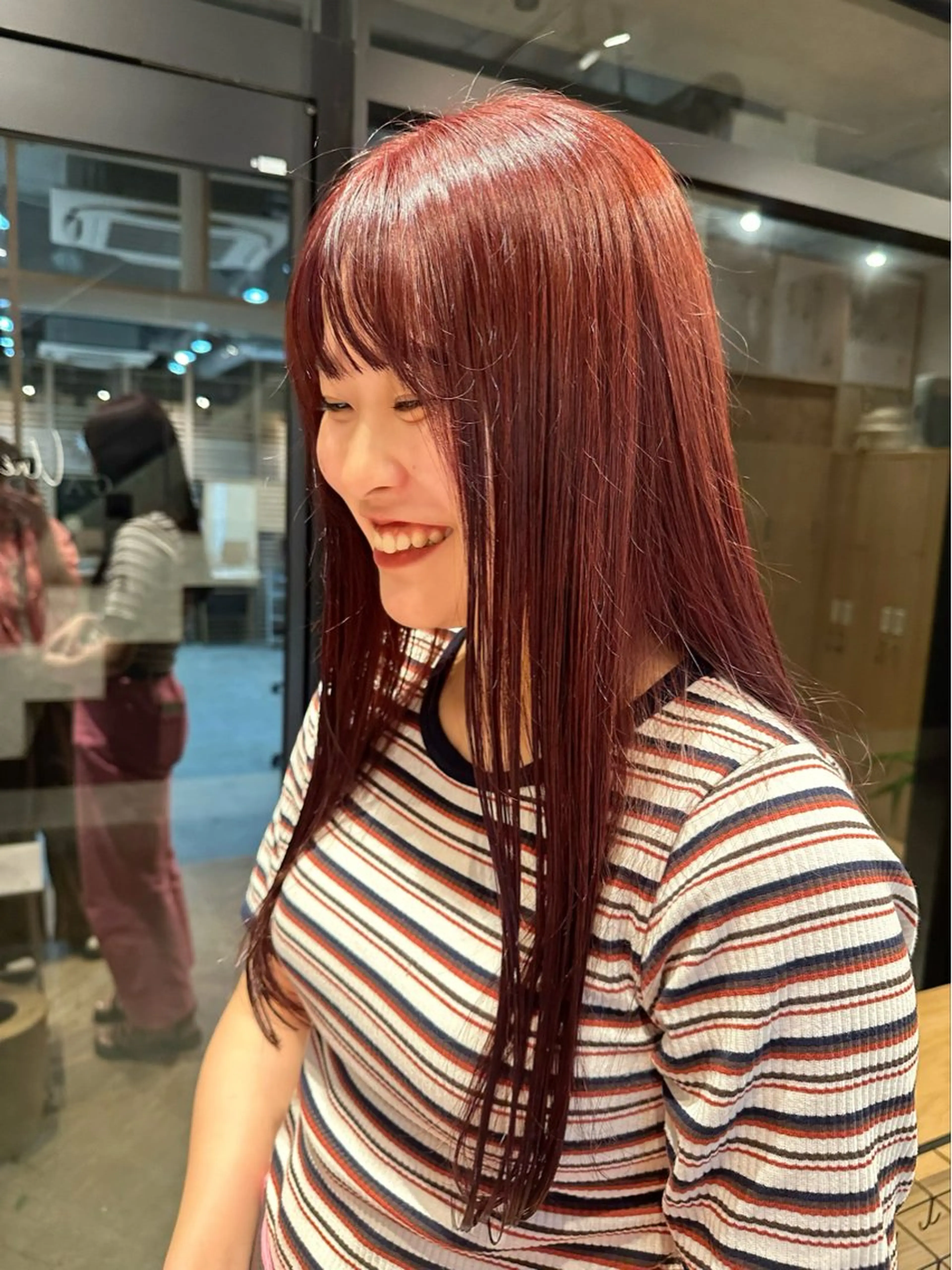 ショート カラー ダブルカラー レッドカラー ボブ/レイヤー/ニュ アンスパーマ/小夏のヘアスタイル