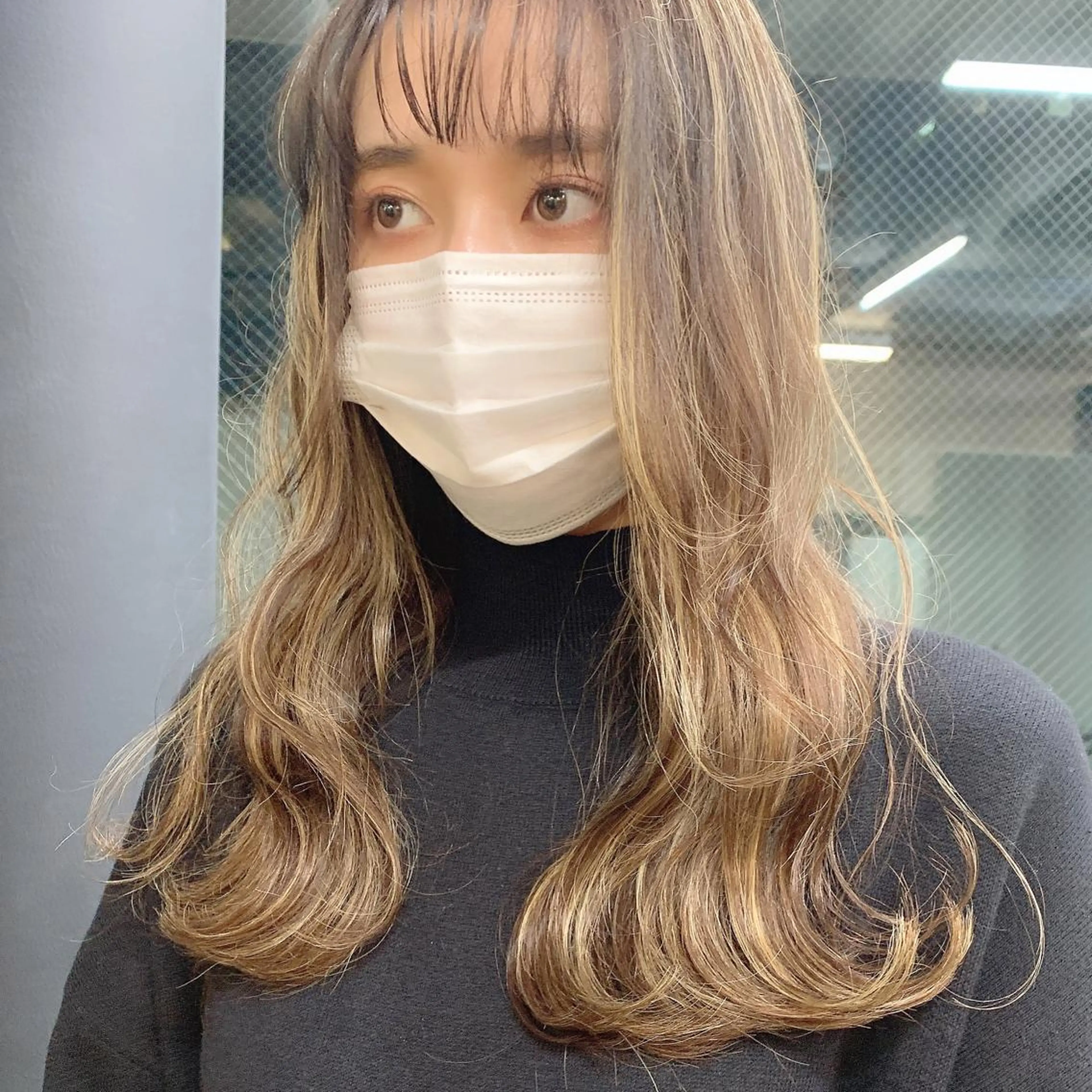 セミロング カラー 透明感/オリーブ/ グレージュ/YUKAのヘアスタイル