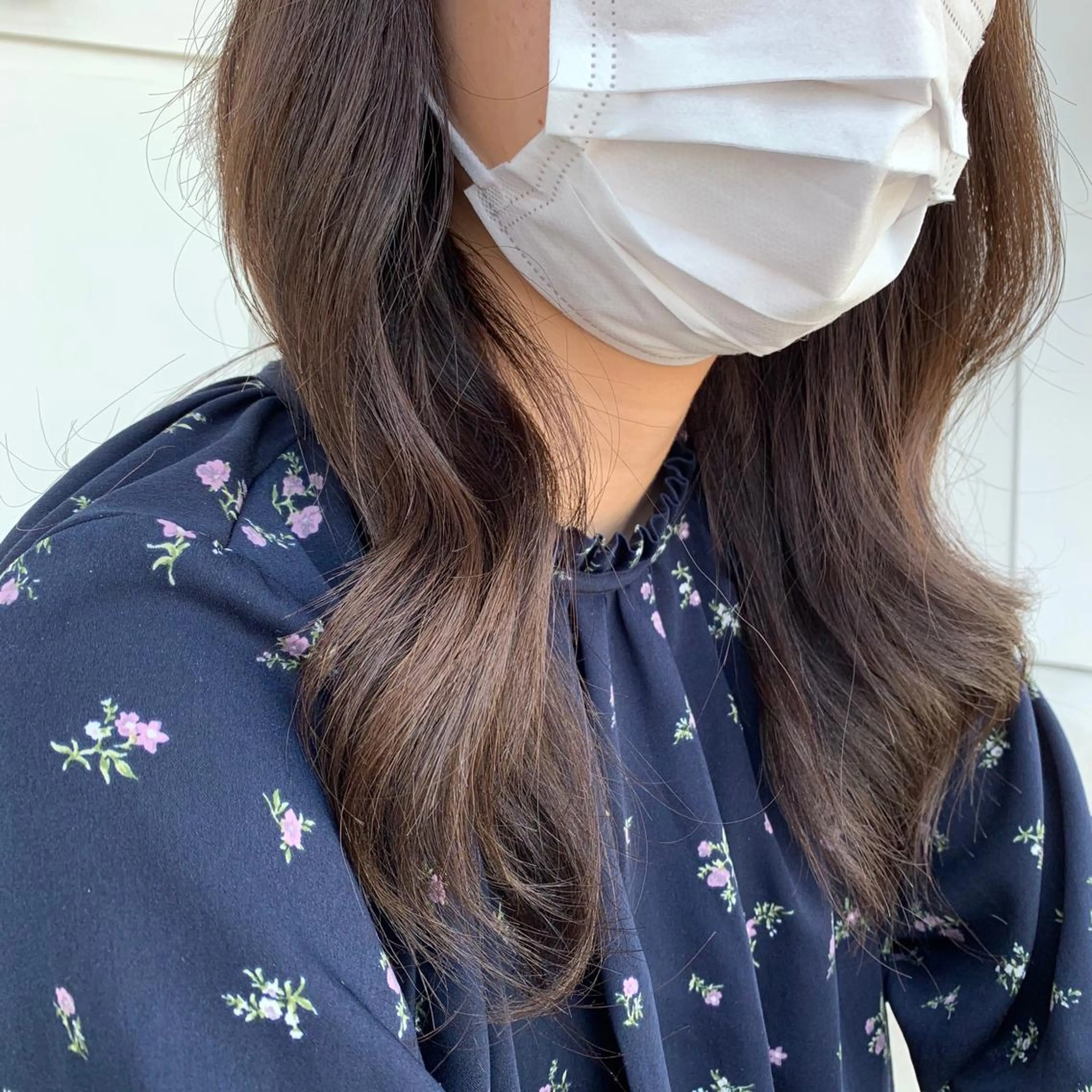 セミロング カラー 顔周りカット レイヤーカット 小顔カット canoe下関熊野店 レッスンモデル募集中のヘアスタイル