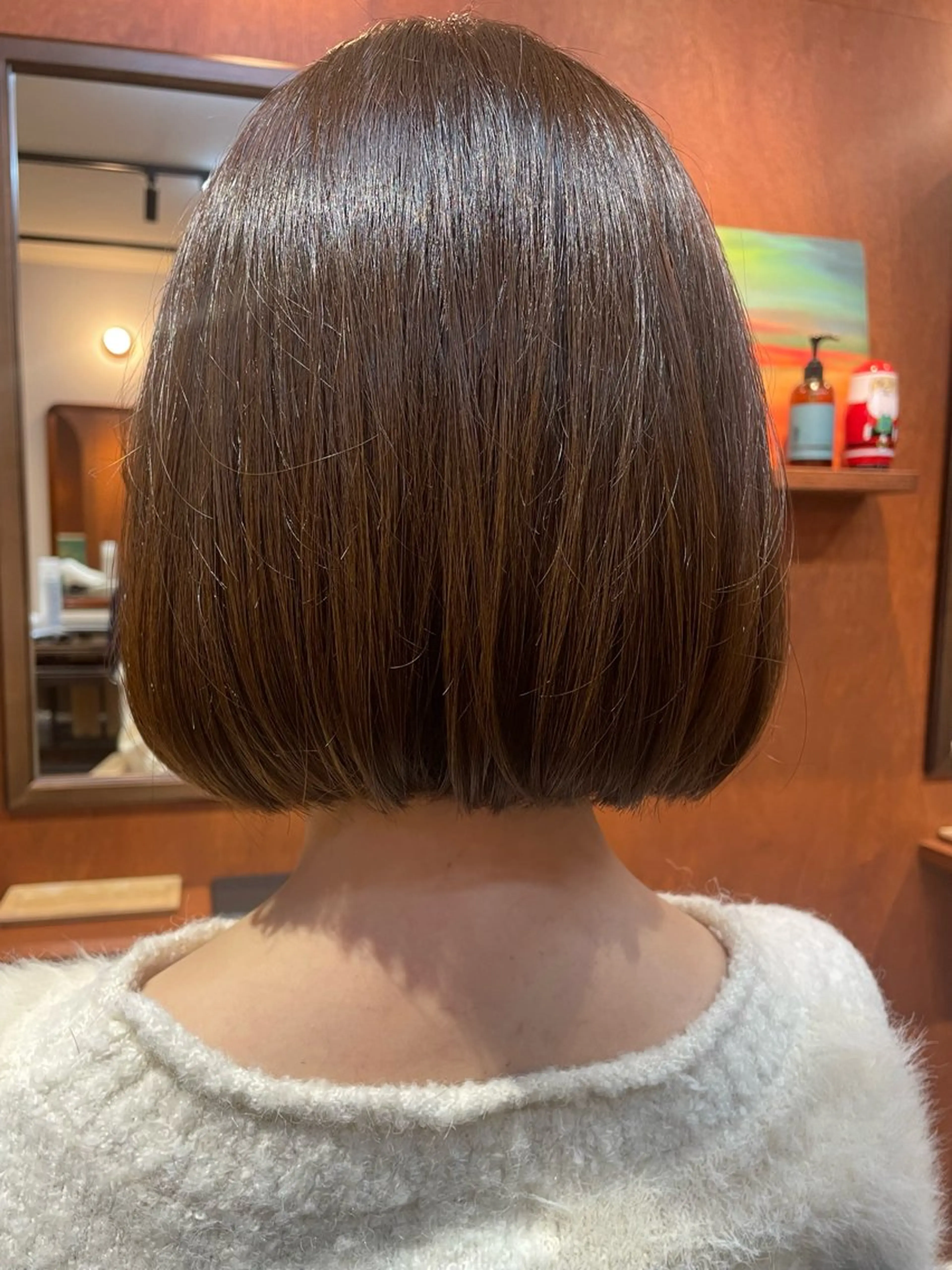 ミディアム カラー 艶カラー🌙縮毛矯正 /ボブ【Reina】のヘアスタイル
