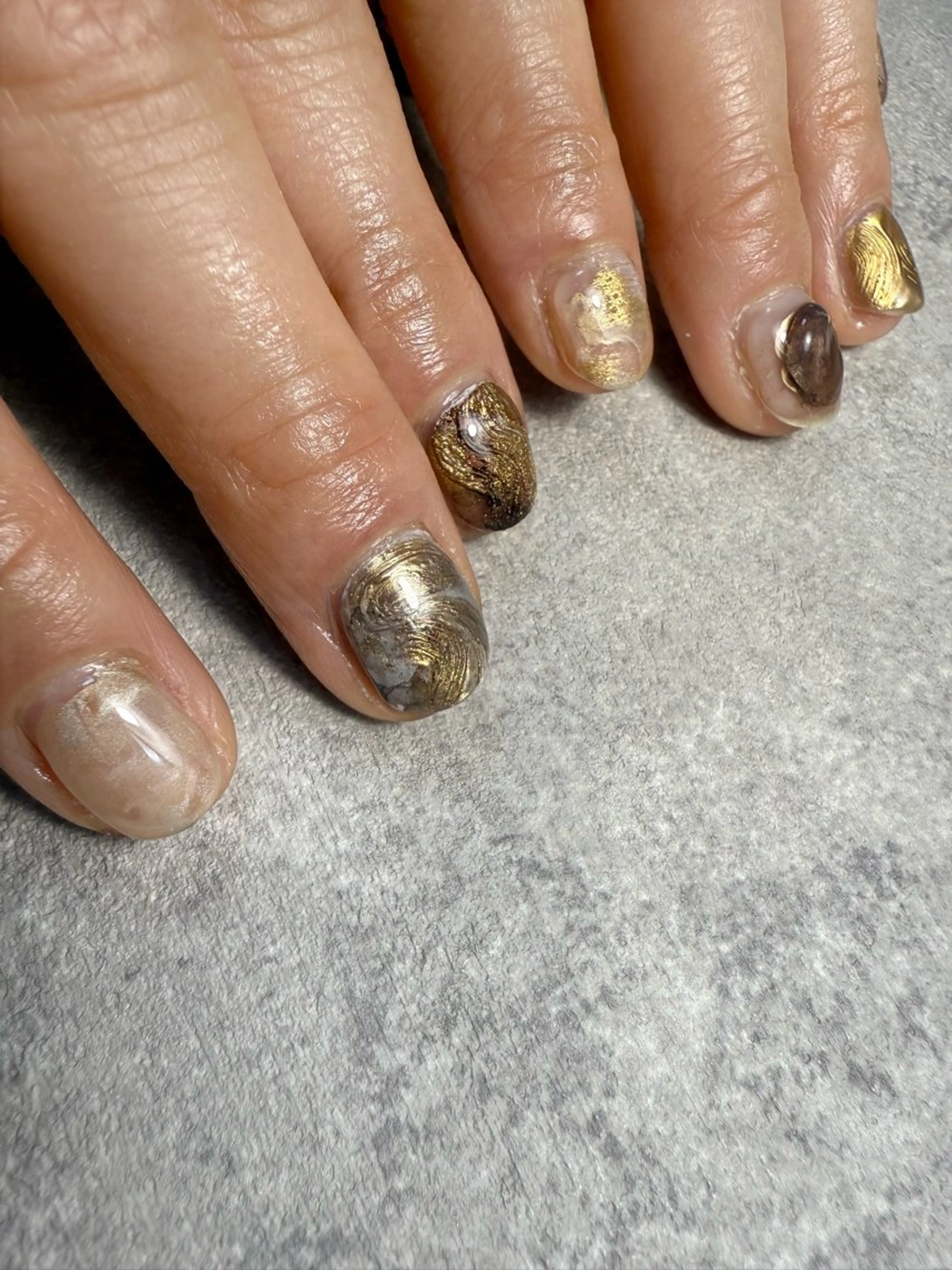 ネイル ブラウン ニュアンスネイル 北小岩ネイリスト吉田 由圭のネイルデザイン