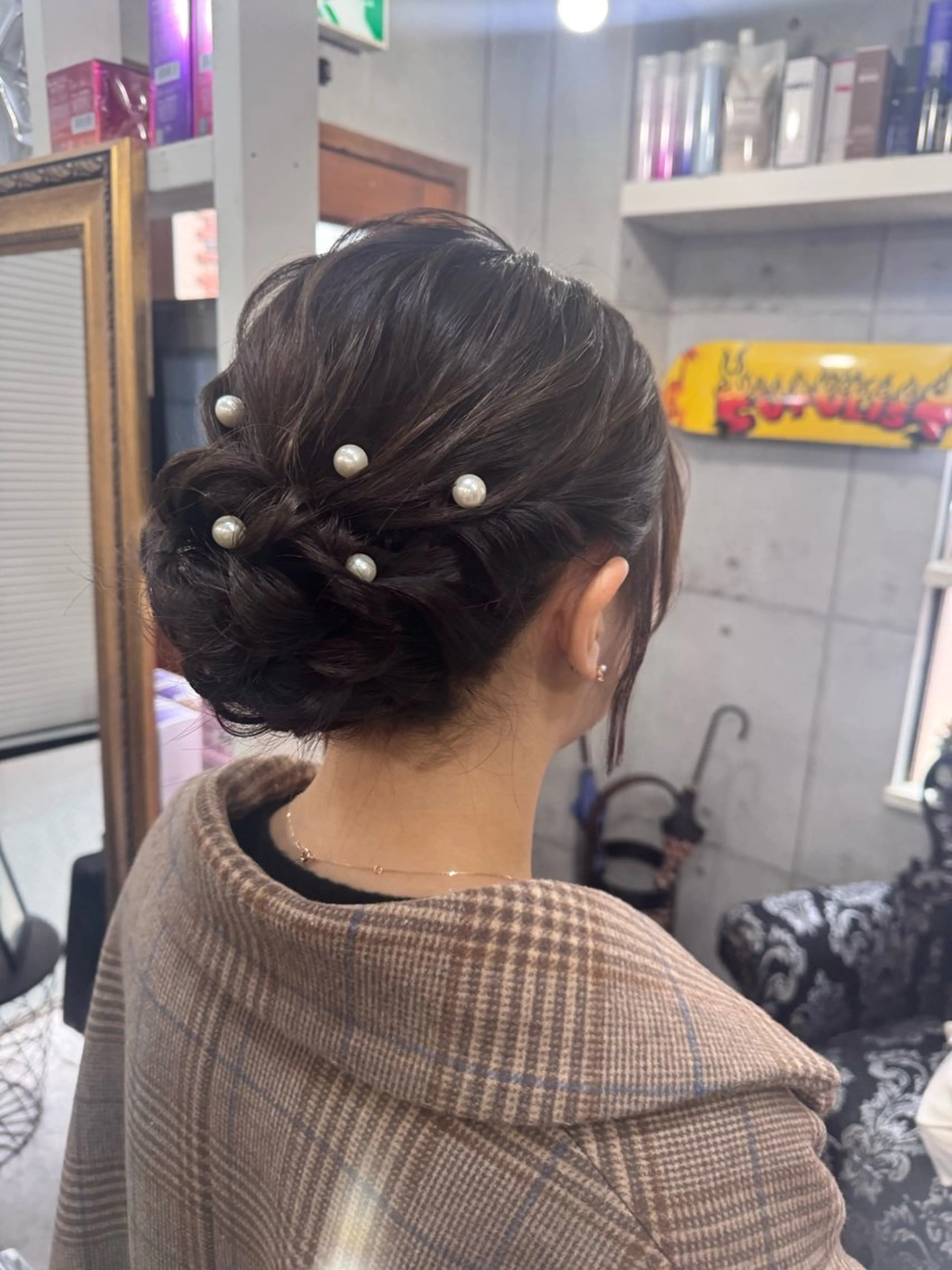 セミロング ヘアアレンジ ヘアセット 石井 綺乃のヘアスタイル