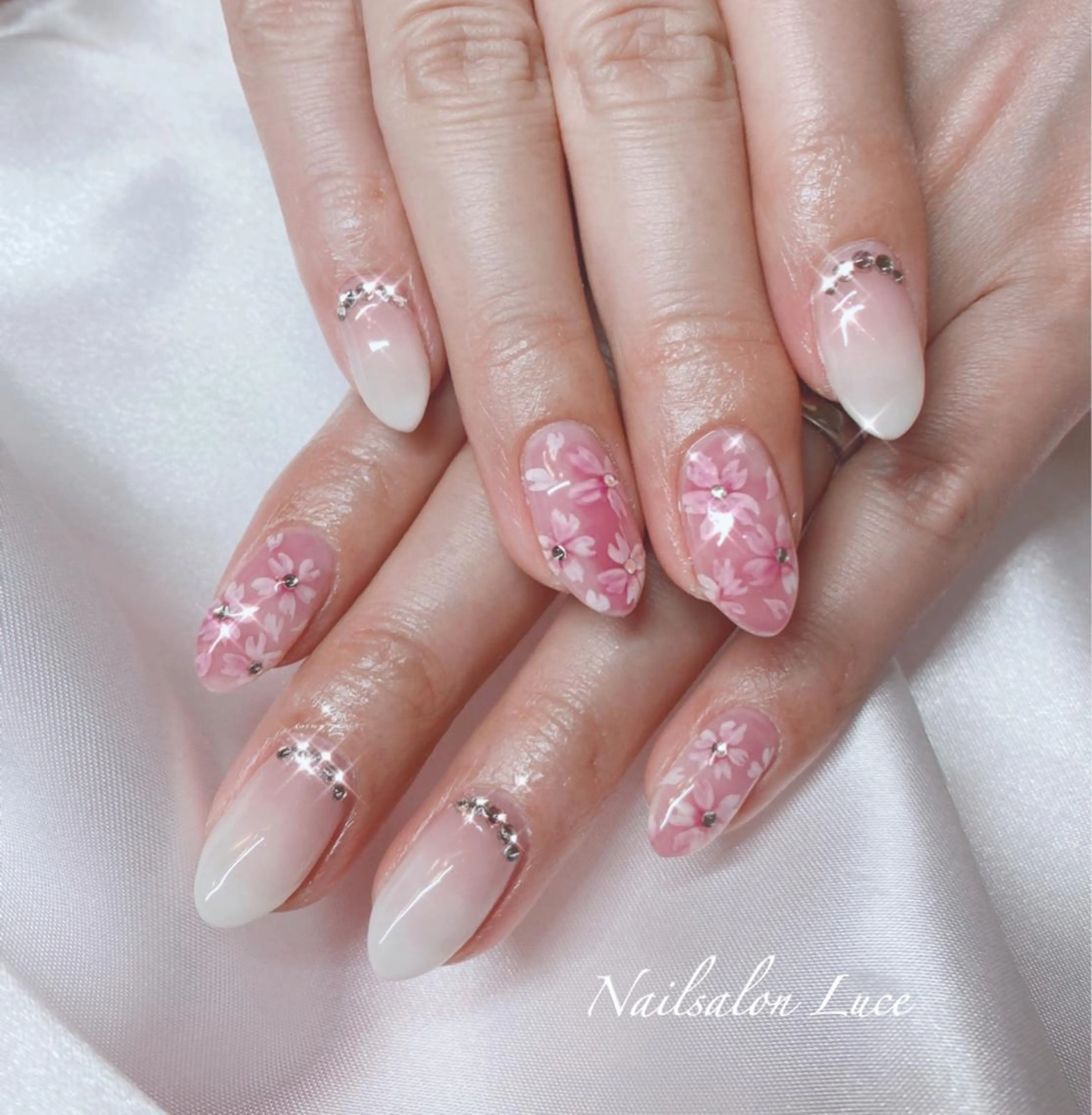 ネイル 桜ネイル ジェルネイル ワンカラーネイル 春ネイル ネイル& 脱毛サロン　Lのマツエク・マツパデザイン