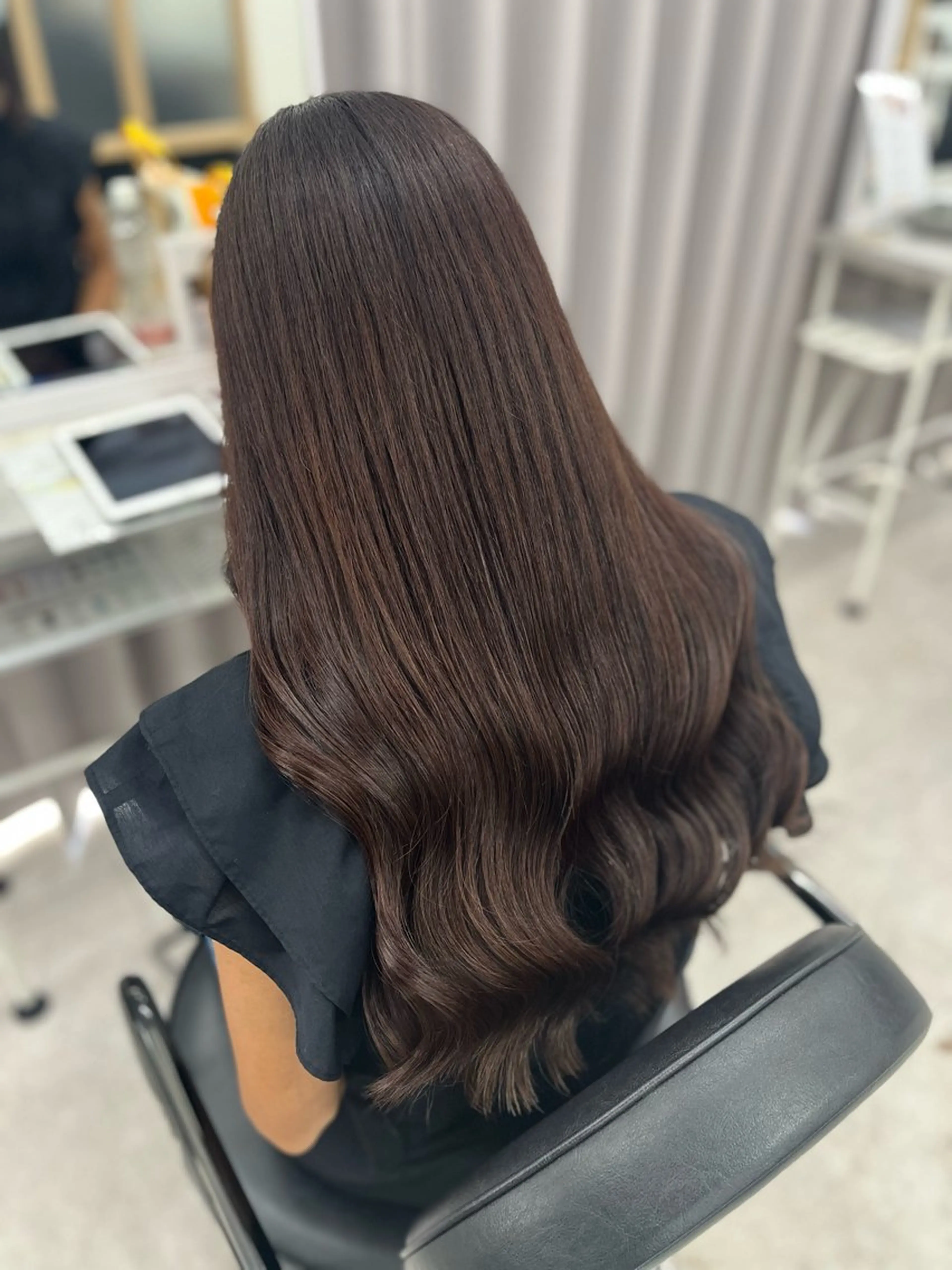 ロング カラー ブラウンカラー チョコレートブラウン カット ヘアカラー トリートメント 🫧ぷる艶カラー🫧 Yuubi🦩のヘアスタイル