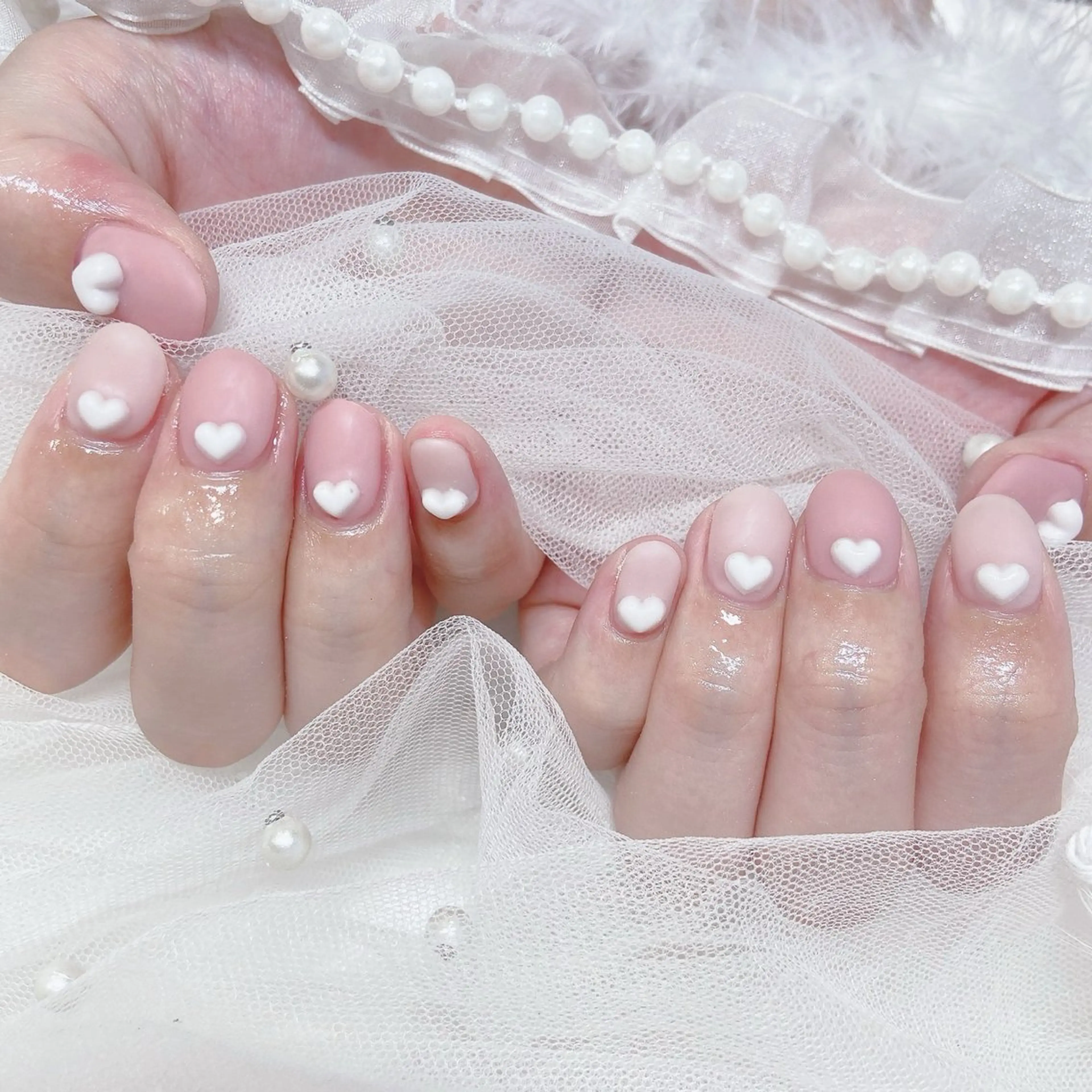 ネイル ジェルネイル 韓国ネイル マットネイル パステルネイル ピンク ハンドネイル Nail lieNのネイルデザイン