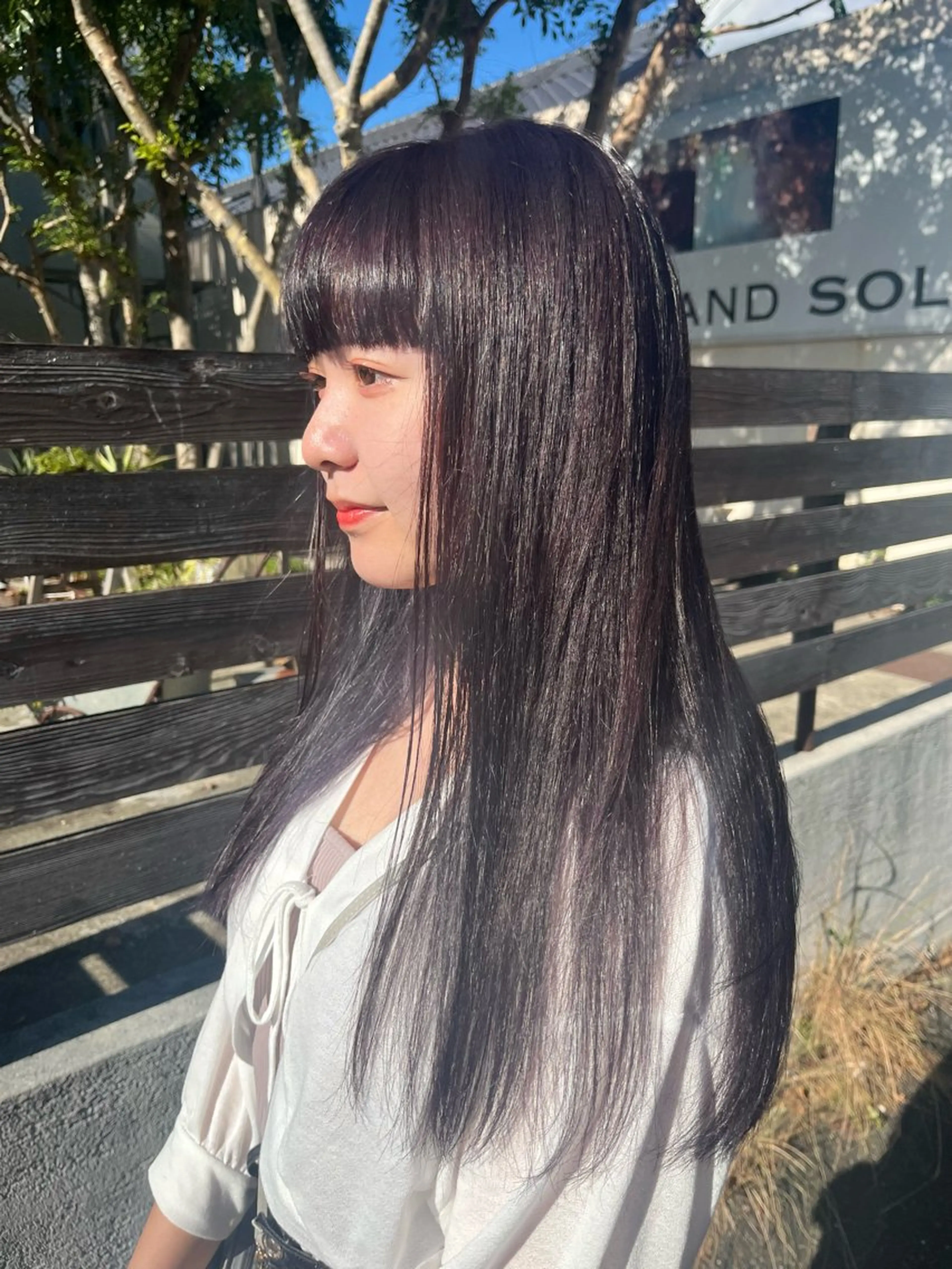 セミロング カラー パーマ ヘアアレンジ ちひろ /似合わせカラーのヘアスタイル