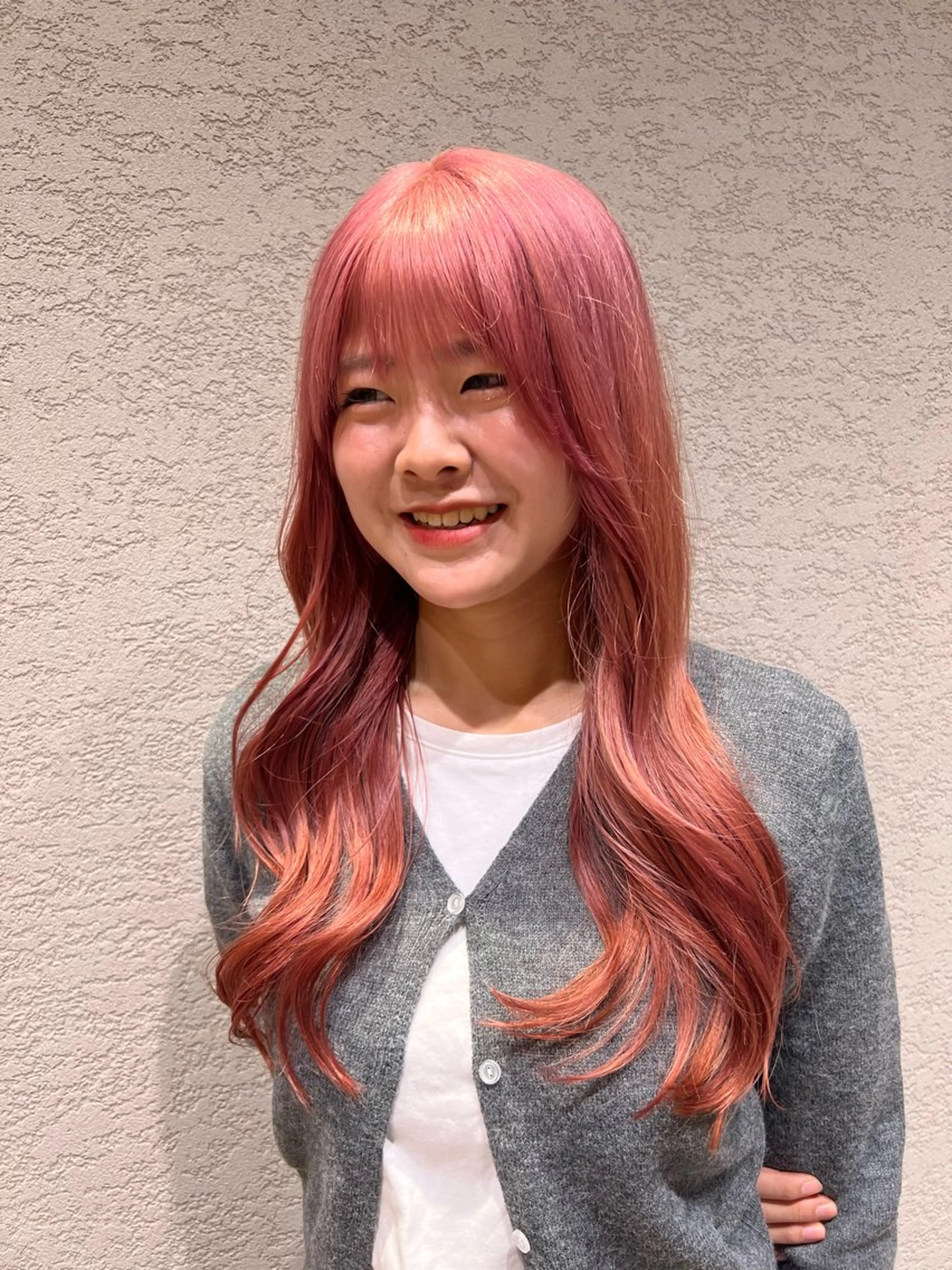 ロング カラー ヘアカラー トリートメント レイヤー/韓国 ハイトーン興津史弥のヘアスタイル