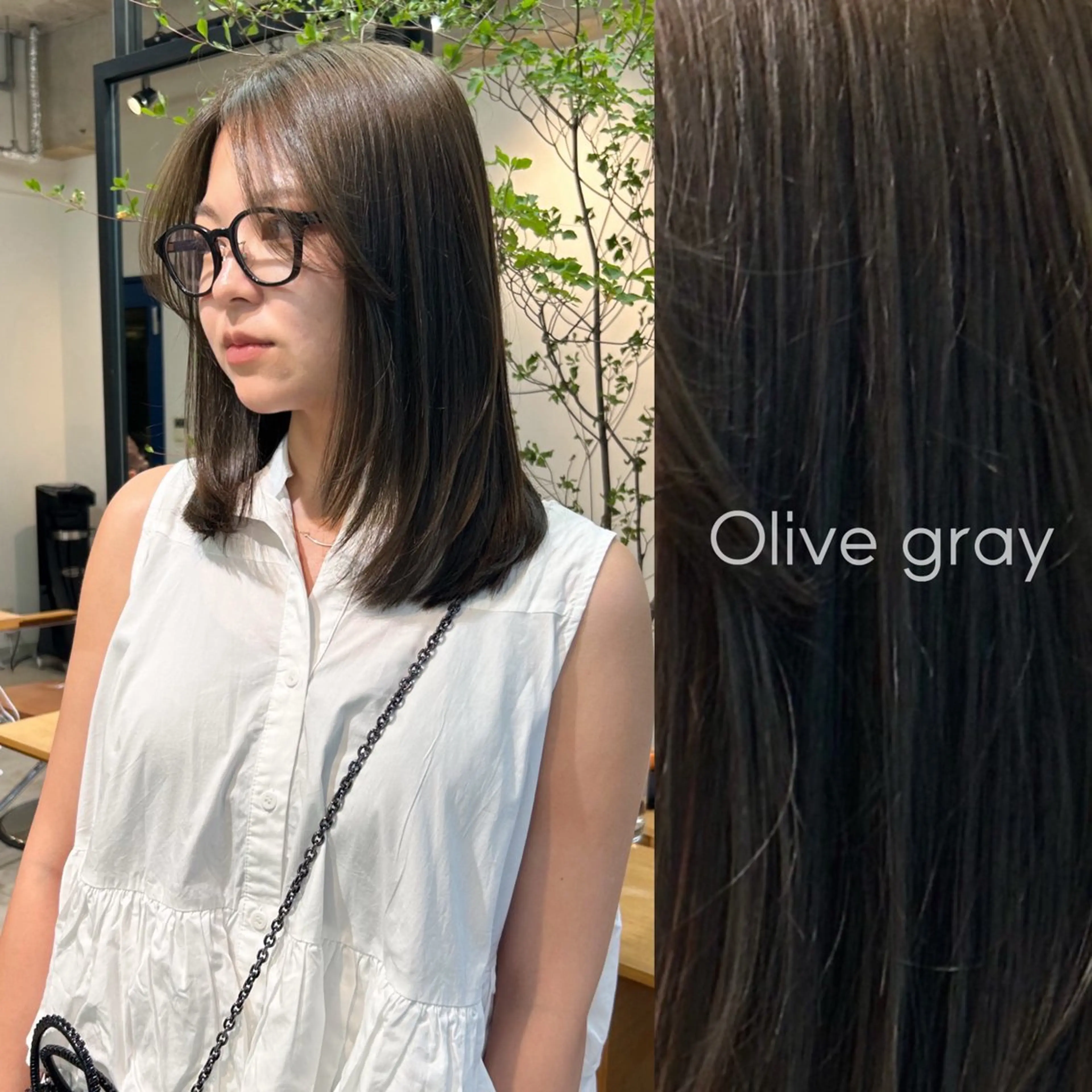 🍀似合わせカット＋透け感オリーブカラー＋2stepトリートメントの写真