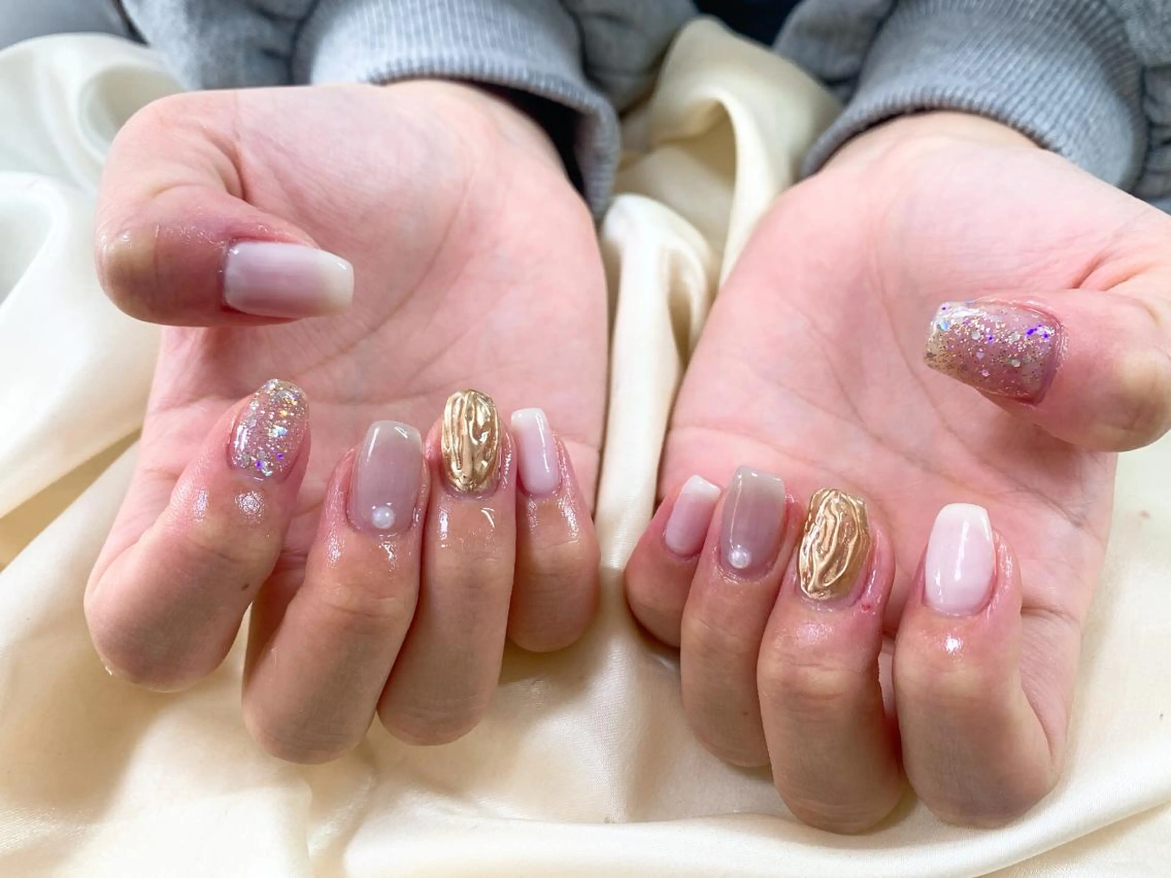 ネイル フットネイル ジェルネイル 韓国ネイル マグネットネイル ミラーネイル Mogu nail 二子玉川のネイルデザイン