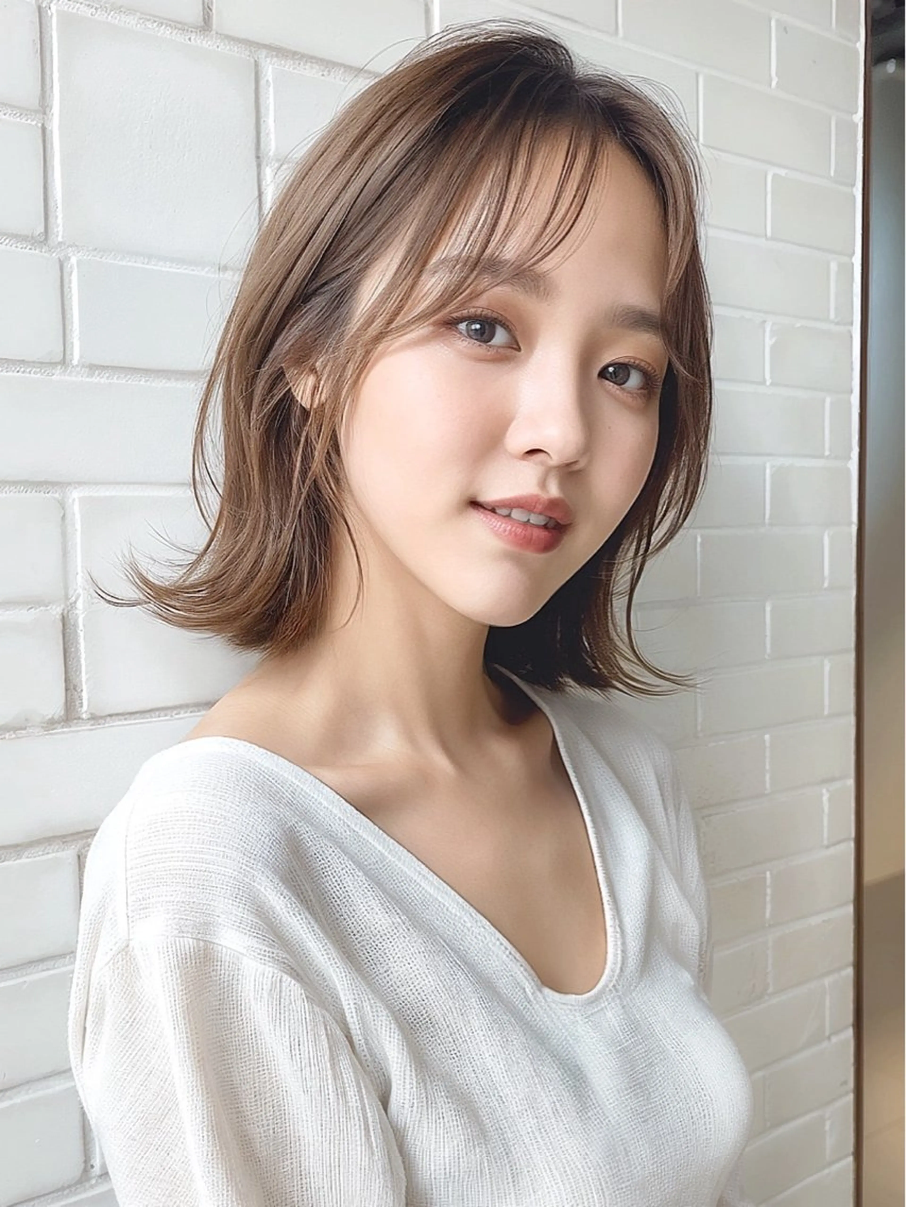 ショート カラー カット ヘアカラー トリートメント 莉乃/縮毛矯正/髪質 改善/艶カラーのヘアスタイル