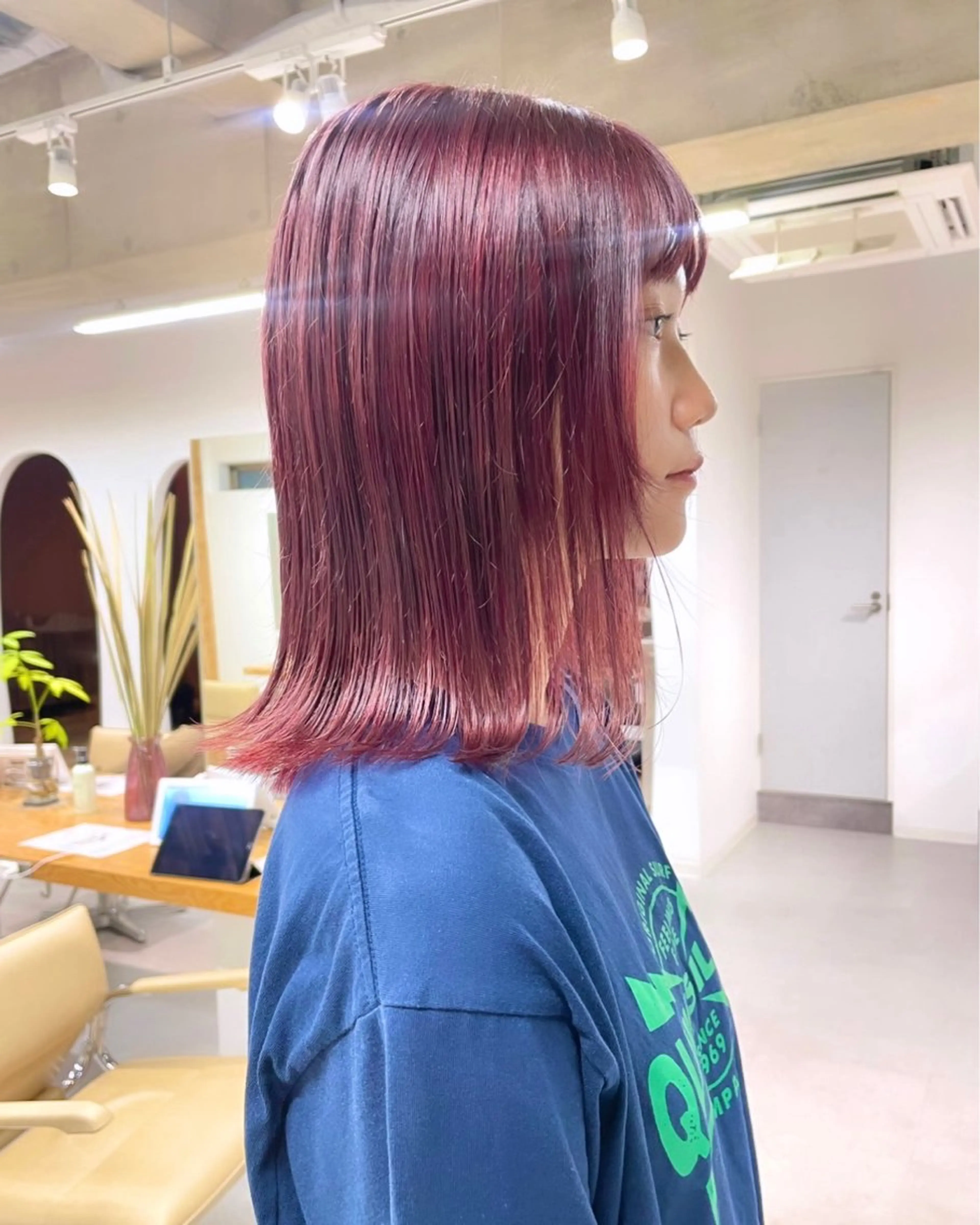 ミディアム カラー デザインパーマ/ 艶カラー/ボブのヘアスタイル