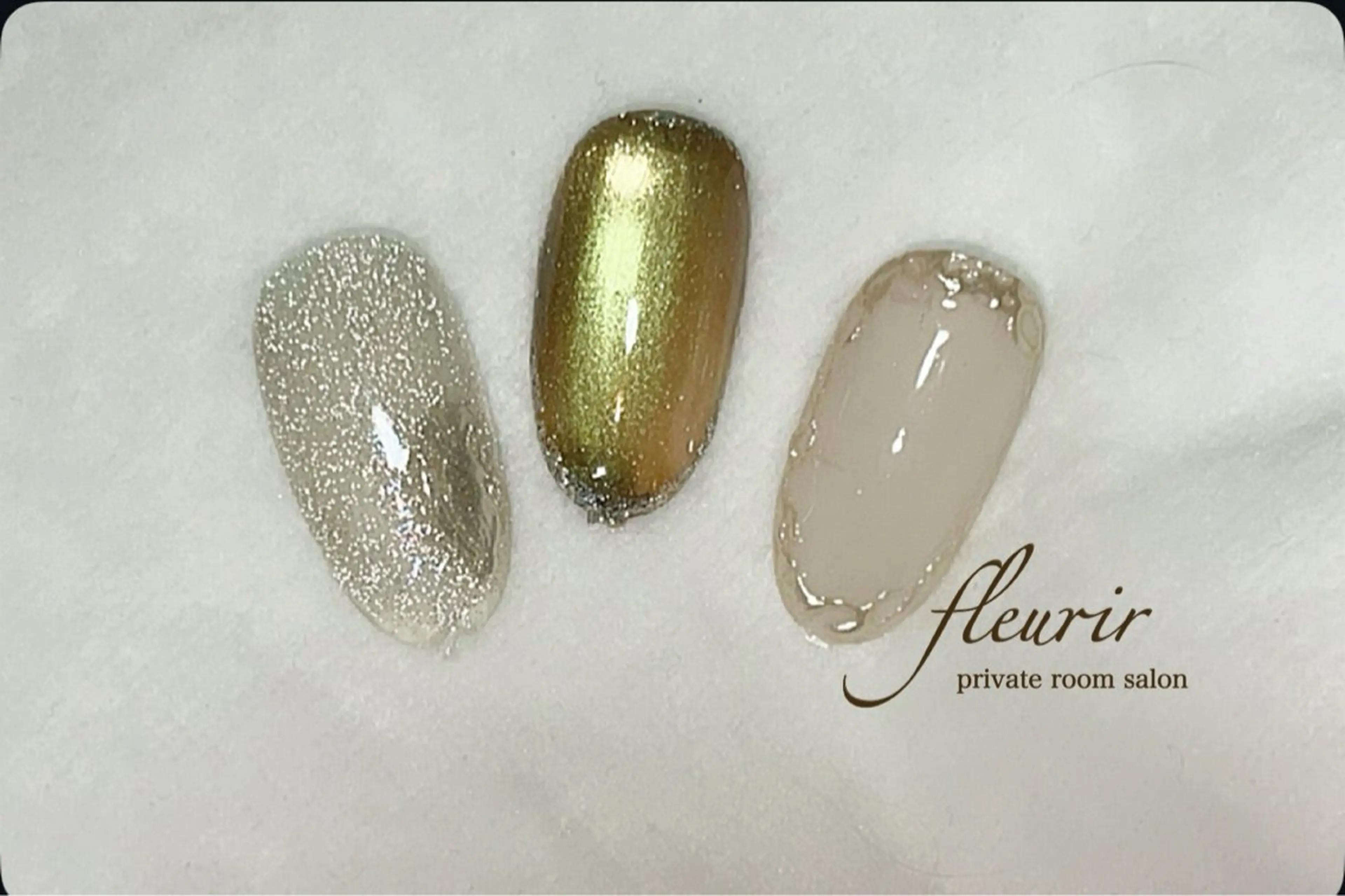 【クリソベリル:オフ別途追加】2月の誕生石の宝石カラーのクリソベリル！3種類のデザインを順不同にお好きに配置してOKの写真