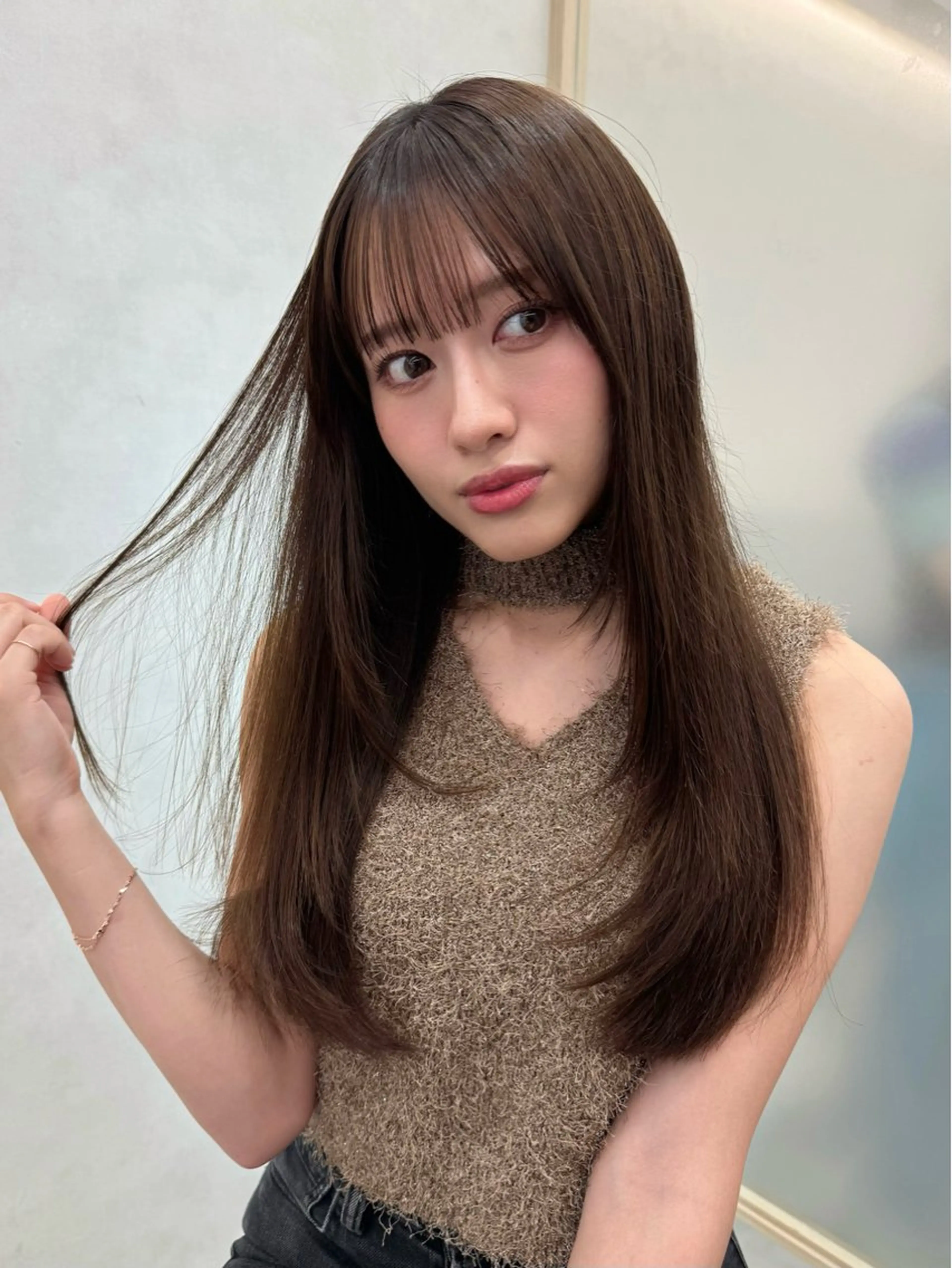 韓国ヘアカット+髪質改善カラー+トリートメント👑 120分の写真