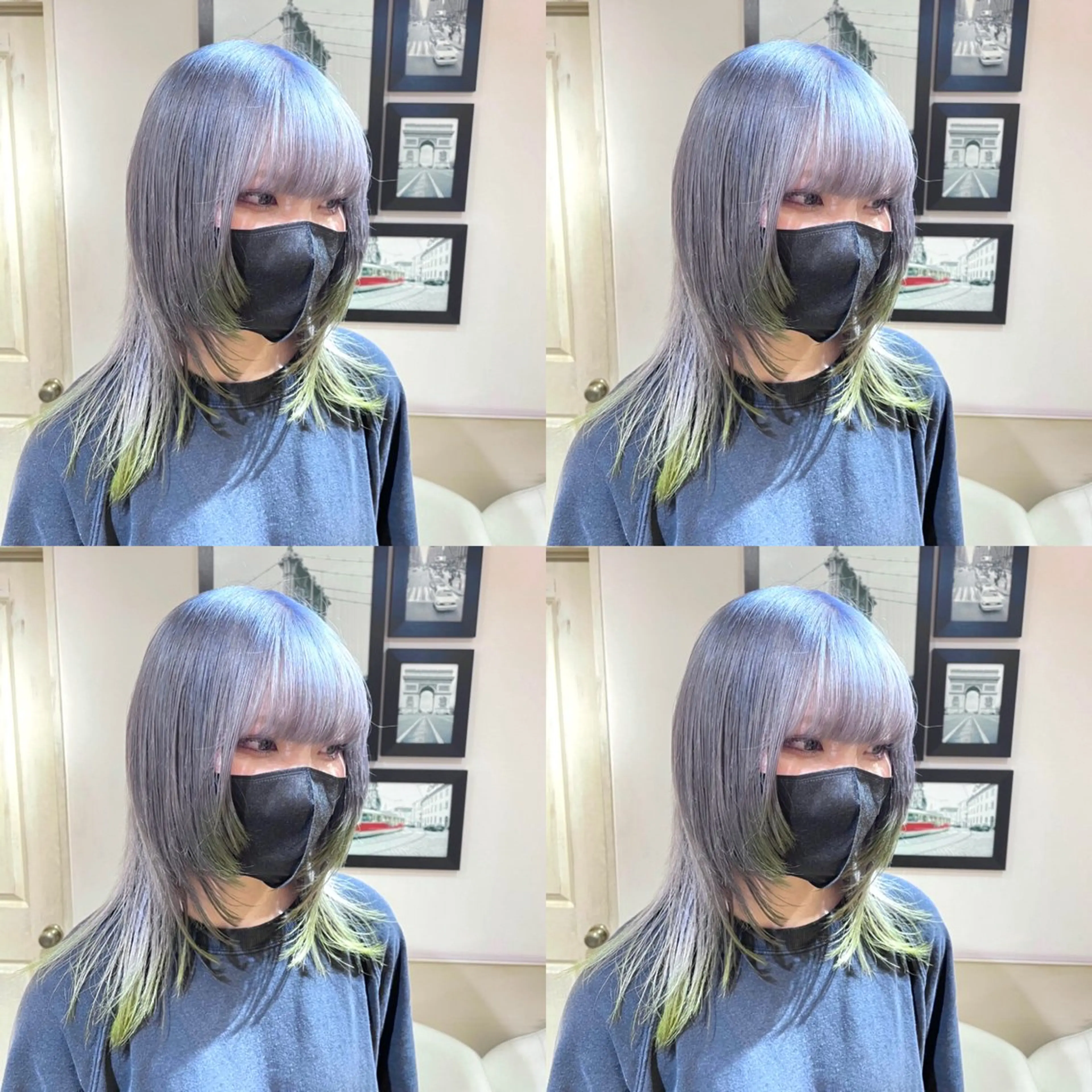 ミディアム カラー シルバー イエローカラー 🌟トップデザイナー 高橋🌟のヘアスタイル