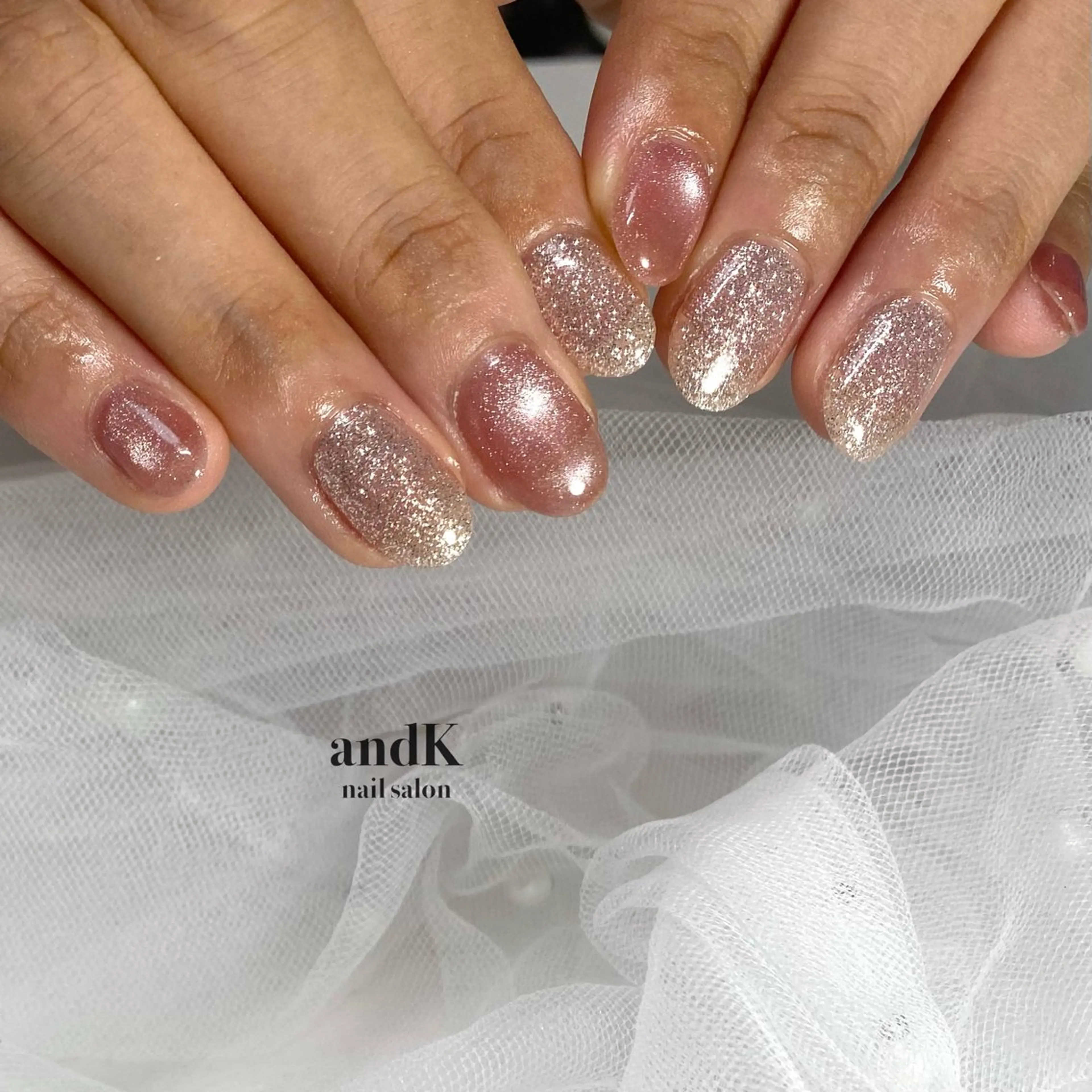 ネイル フラッシュネイル ピンク andK nail salonのネイルデザイン