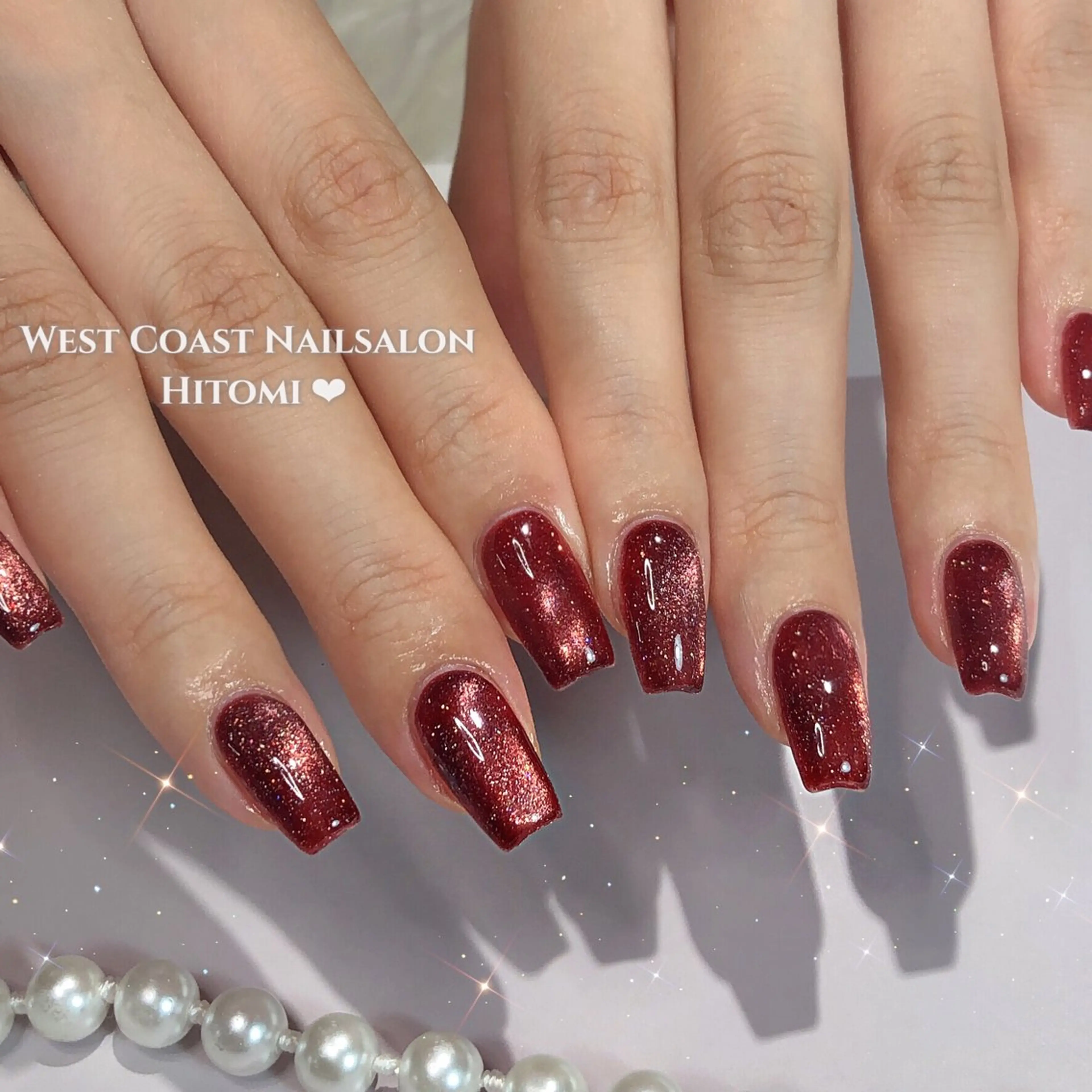 ネイル リボン、ガーリー パーツ放題専門店のネイルデザイン