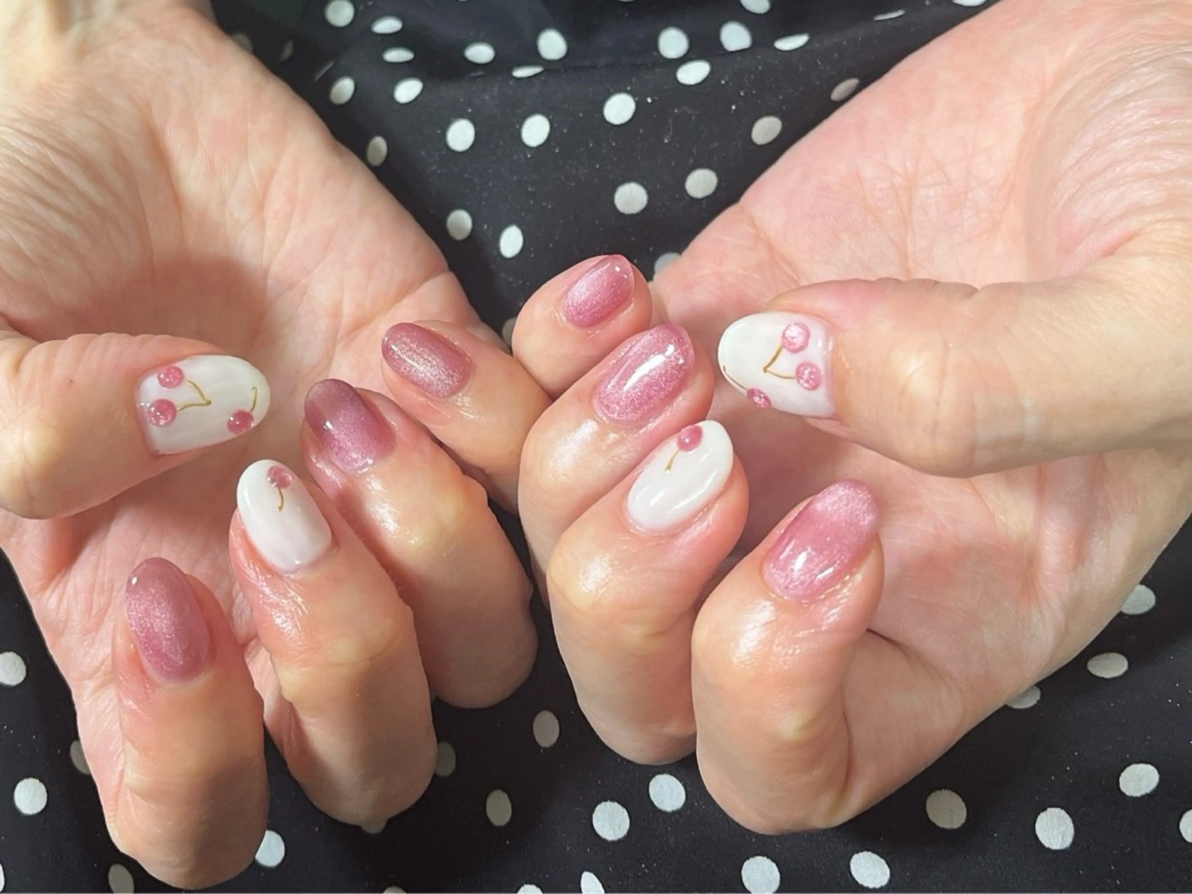 ネイル ジェルネイル マグネットネイル メンズネイル パラジェル 春ネイル kiki nail たまプラーザのネイルデザイン