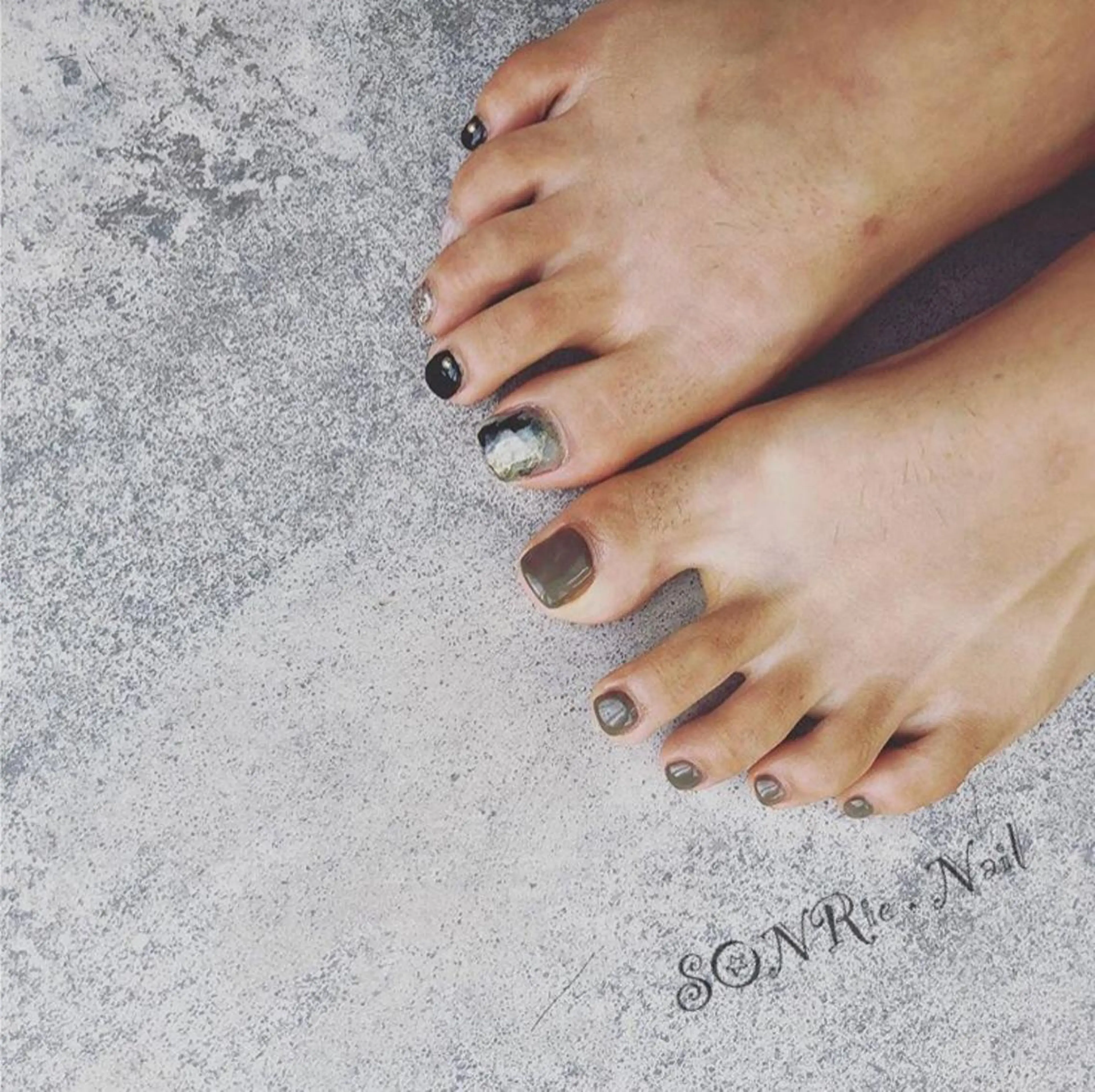 ネイル アートネイル ブルー ジェルネイル スカルプネイル 美容室 ソンリエのヘアスタイル