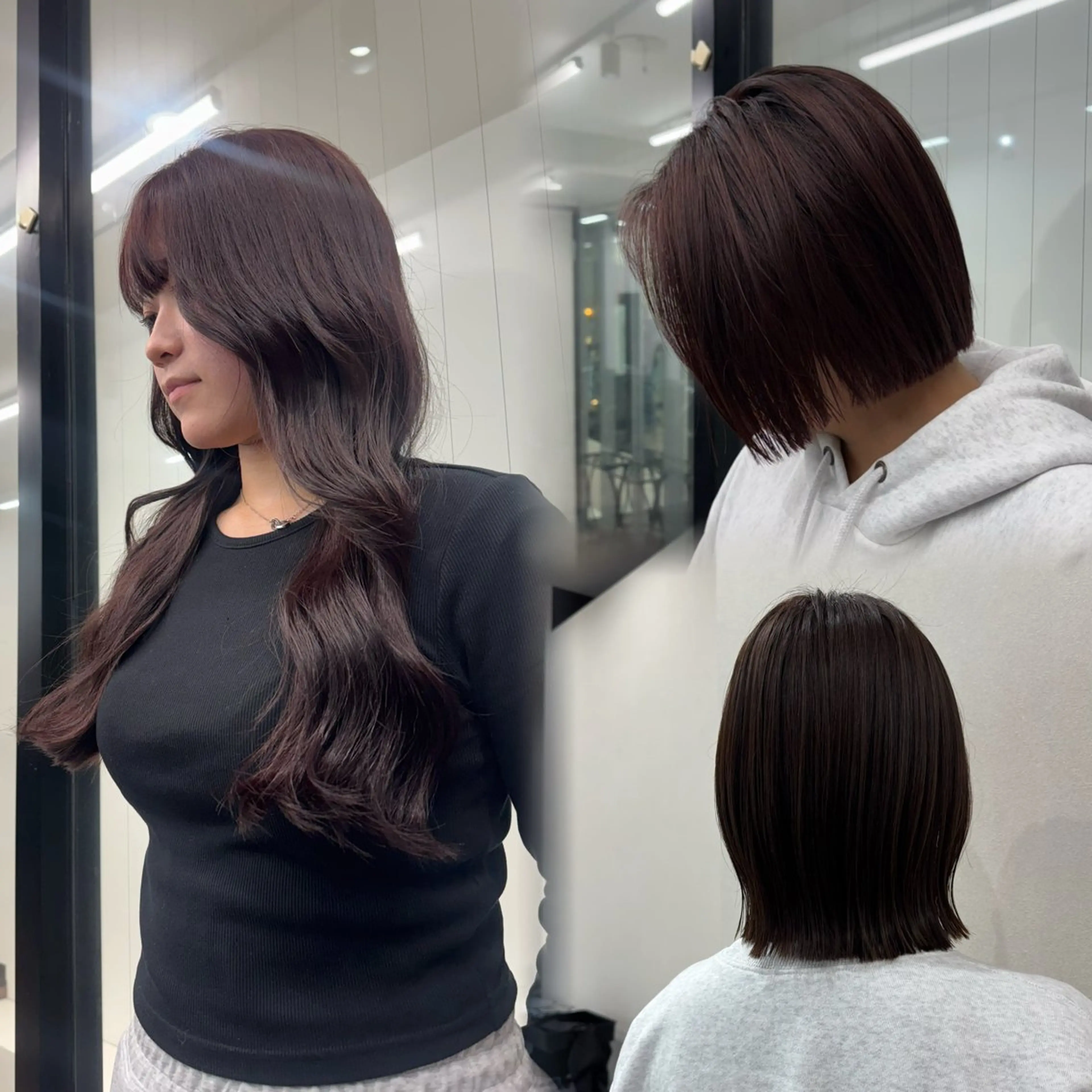 ミディアム ミディアムパーマ ミストバング ハイライト 髪質改善 ヨシンモリ カット 🫧La Mimi YUI🫧のヘアスタイル