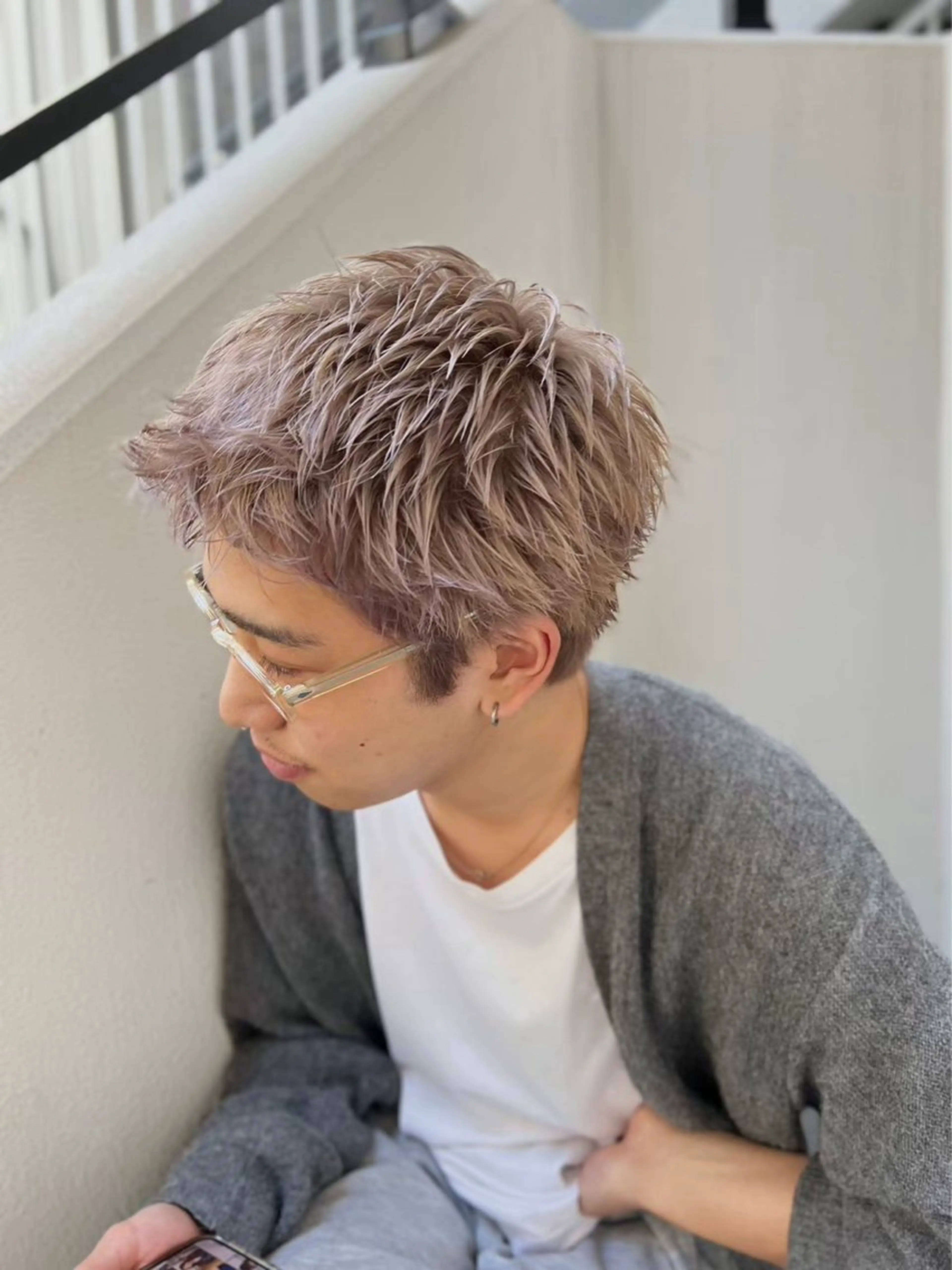 ショート カラー メンズ ヘアカラー heavenly by HAVANA新宿所属・メンズショート/ピン パーマ/新宿/フウガのヘアスタイル