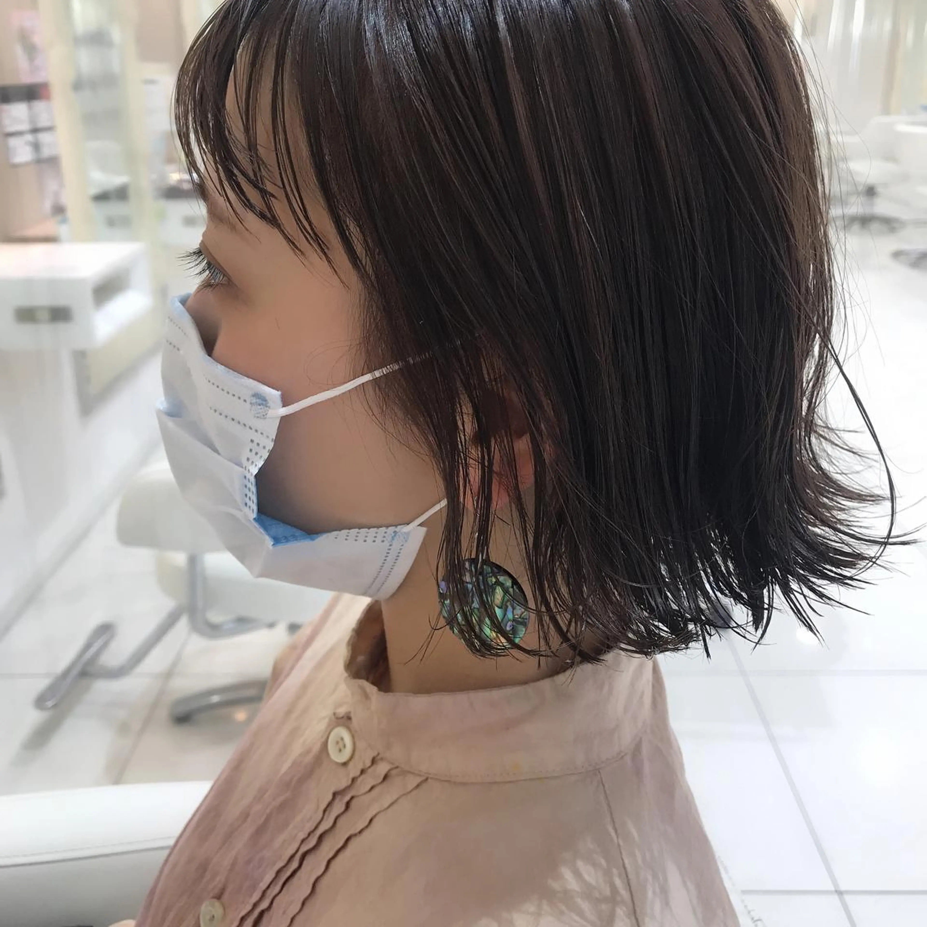 ショート カラー 切りっぱなしボブ ボブ カット ヘアカラー トリートメント 田中 あかねのヘアスタイル