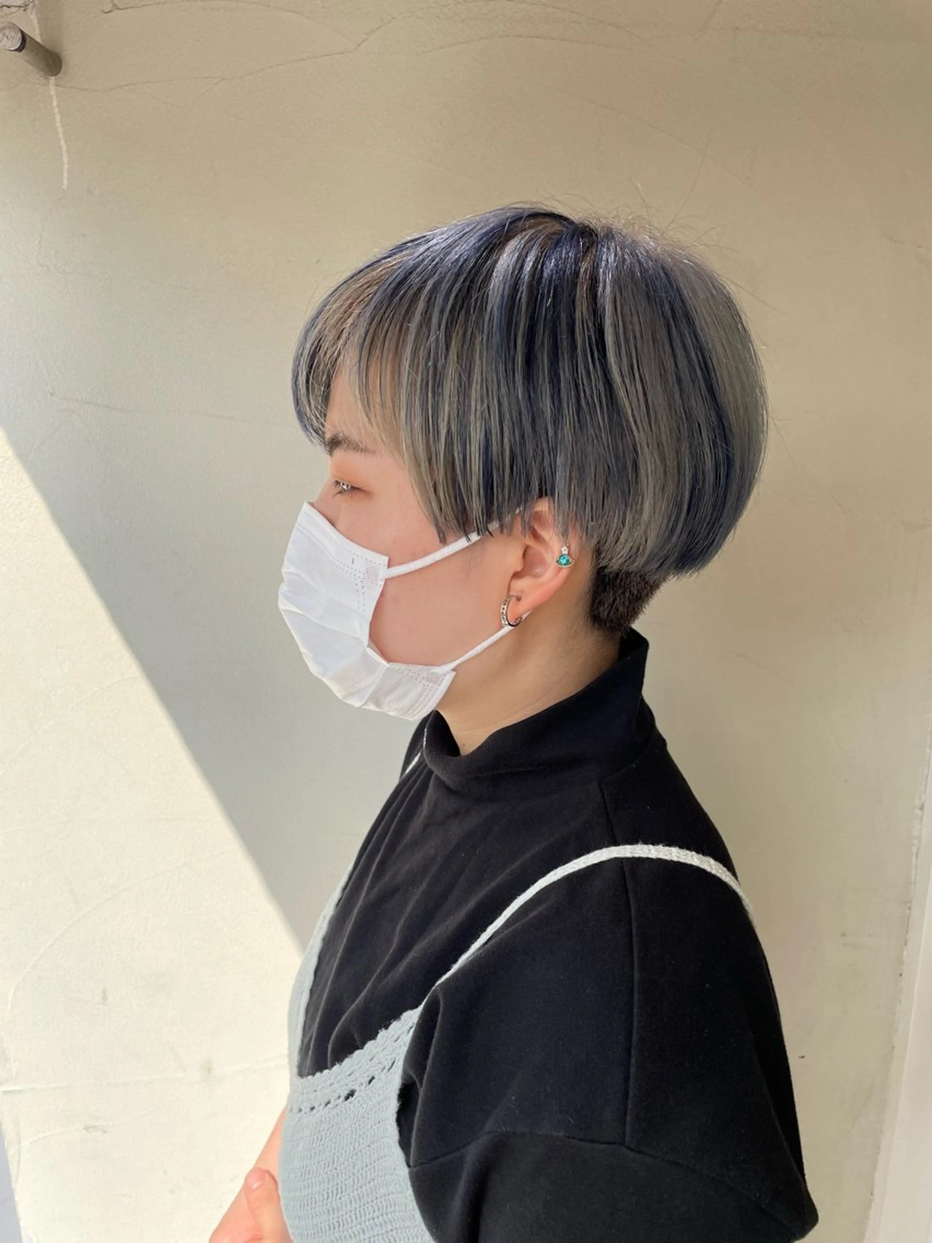 ショート カラー メンズ デザインカラー ネイビーカラー カット ヘアカラー トリートメント TELA HAIR 瑞江店所属・髪質改善⭐️透明感 片塩のヘアスタイル