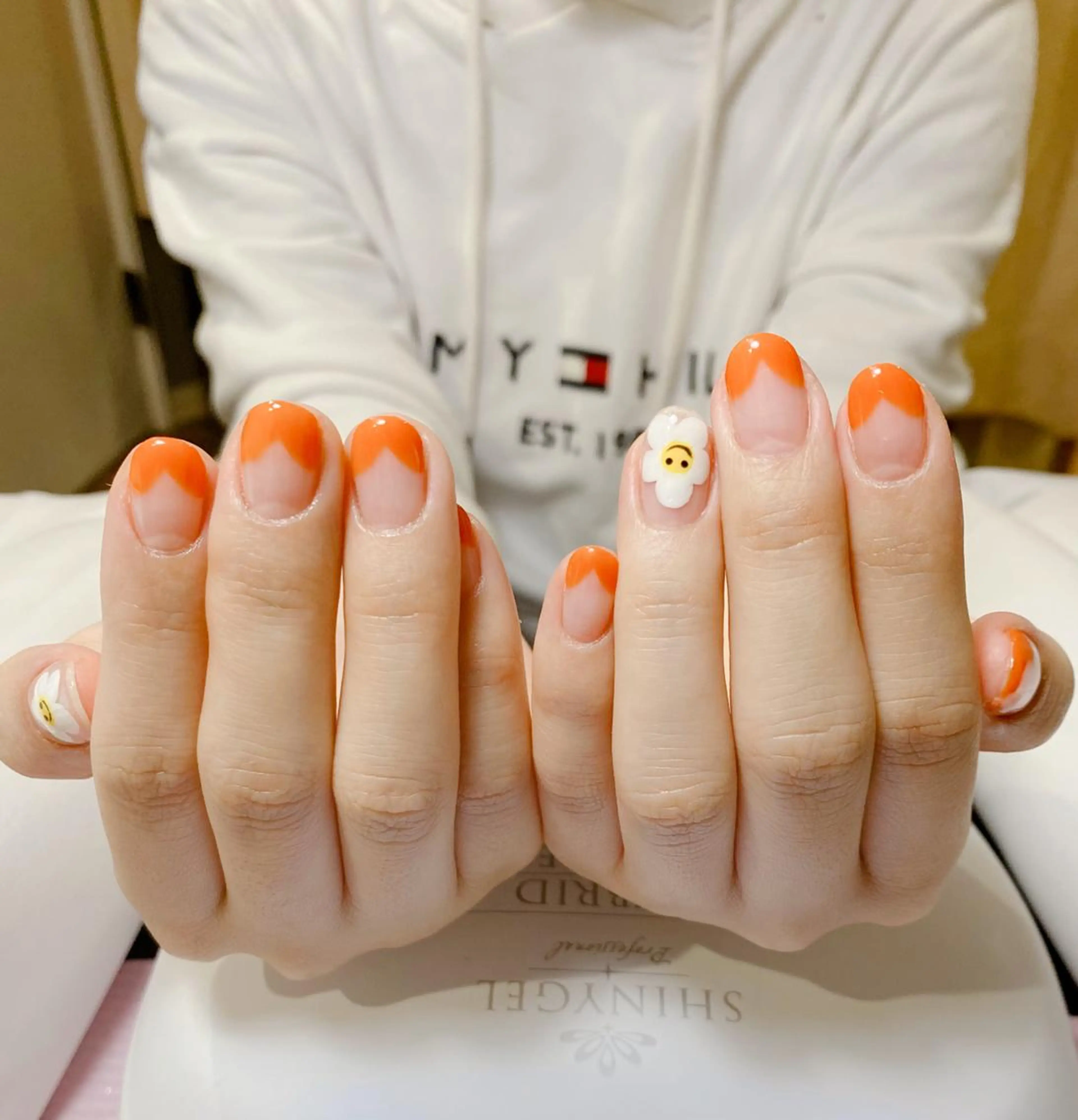 ネイル フレンチネイル ハート Daria. nailのマツエク・マツパデザイン