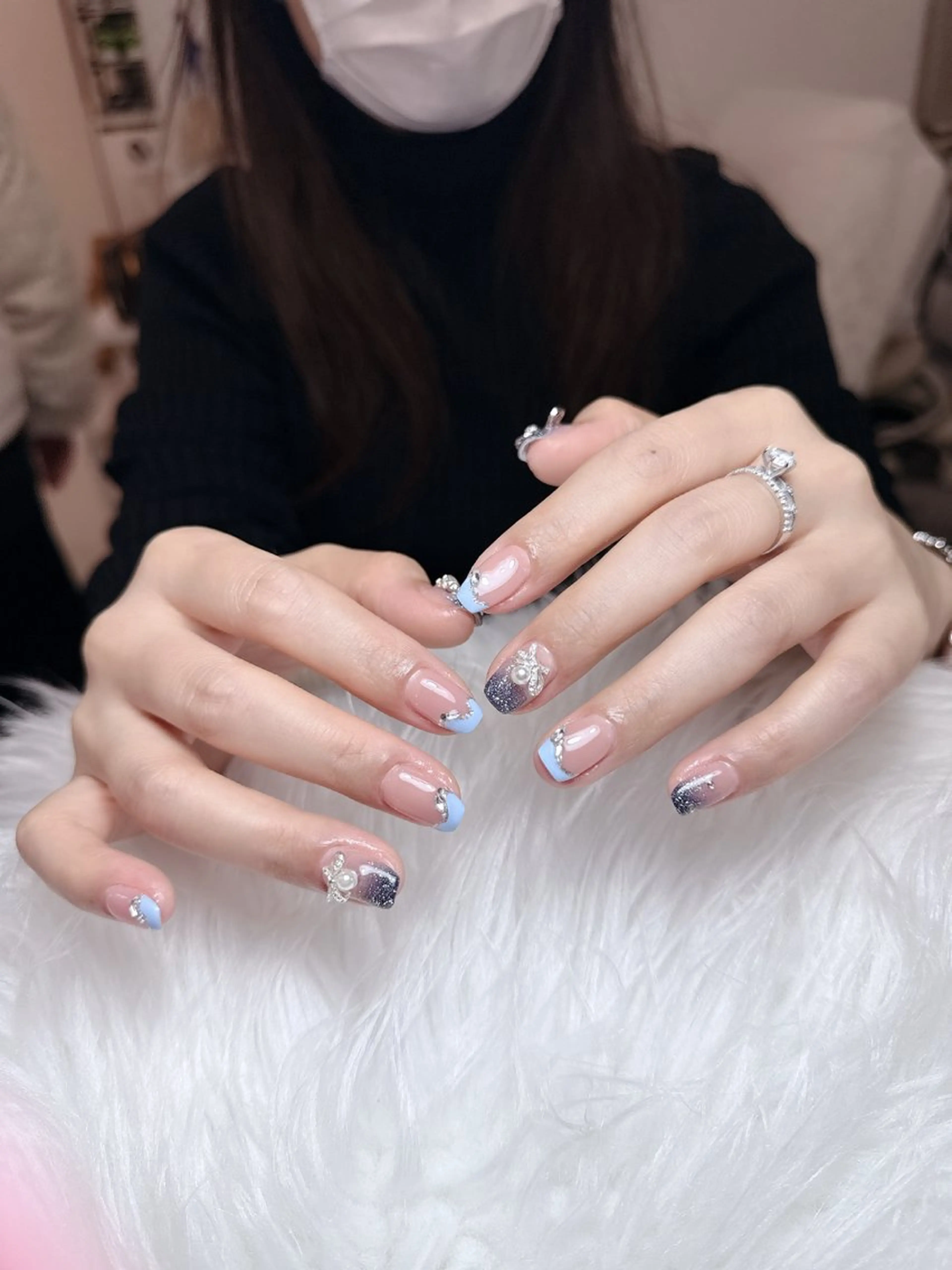 ネイル チークネイル ジェルネイル キラキラネイル 韓国ネイル マグネットネイル ハンドネイル Vp ネイルのネイルデザイン