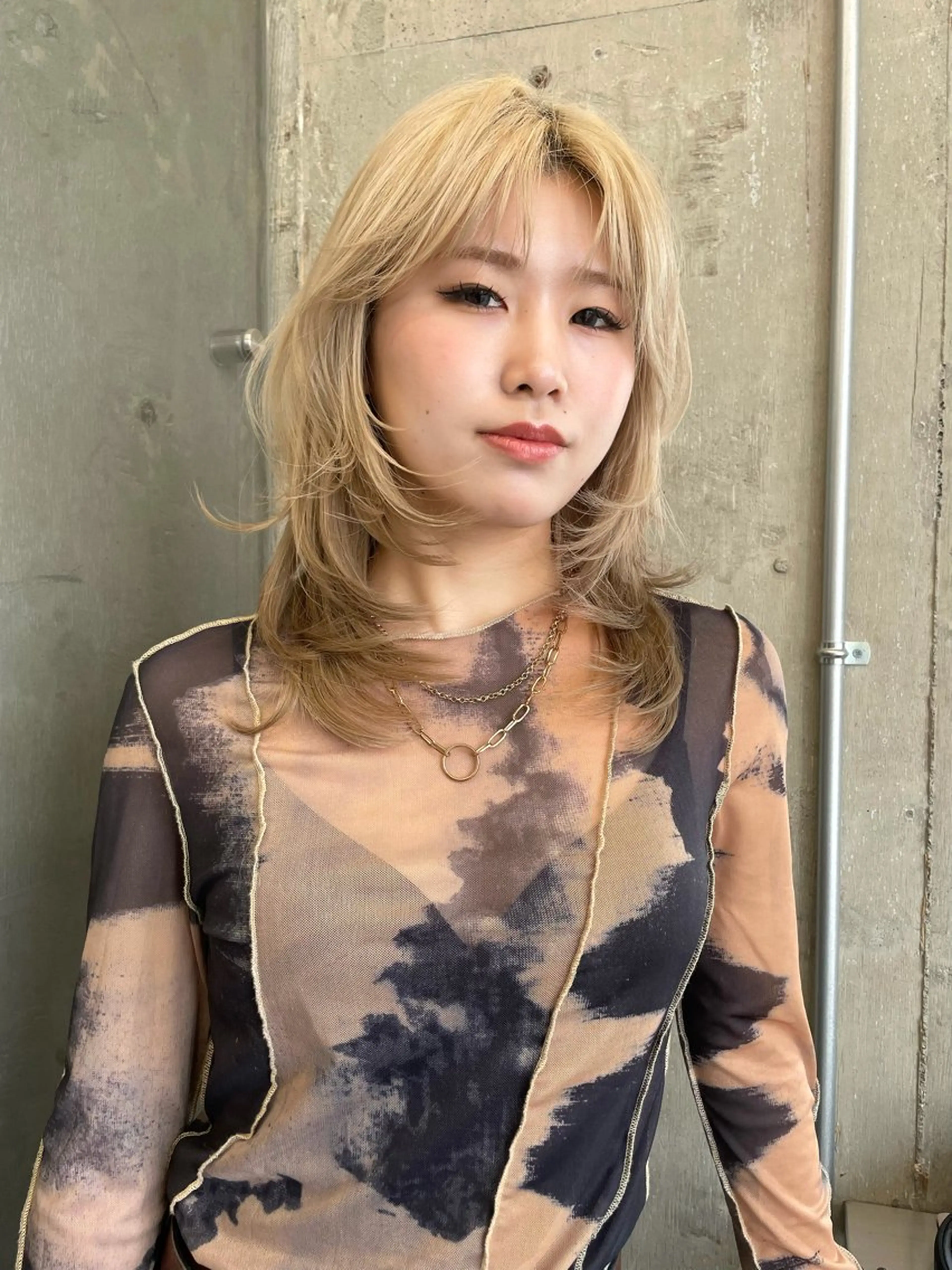 セミロング カラー RIN/ レイヤー/オリーブのヘアスタイル