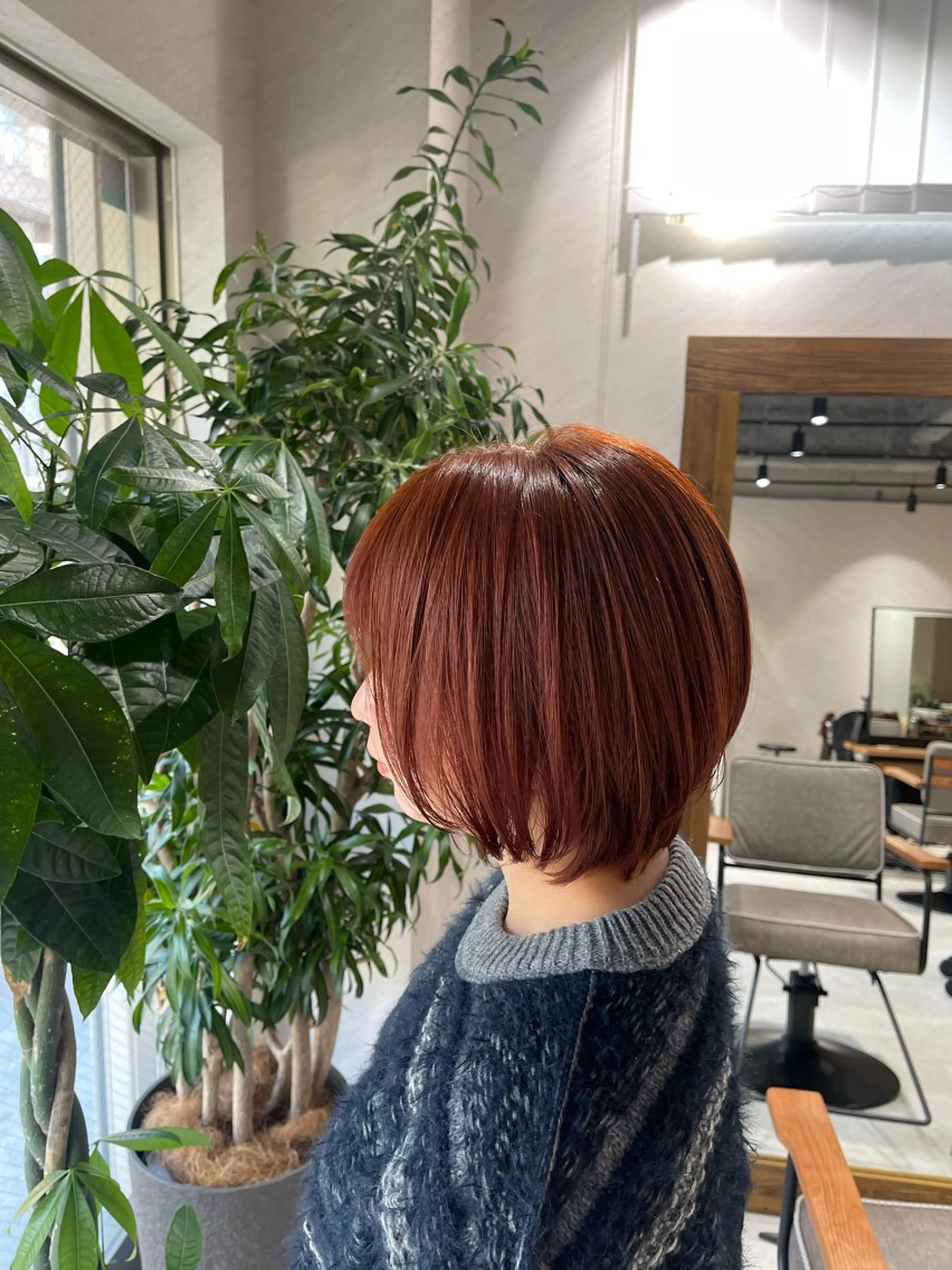 ショート カラー オレンジ カット ヘアカラー トリートメント 🩵ボブ/レイヤー /髪質改善🩵のヘアスタイル