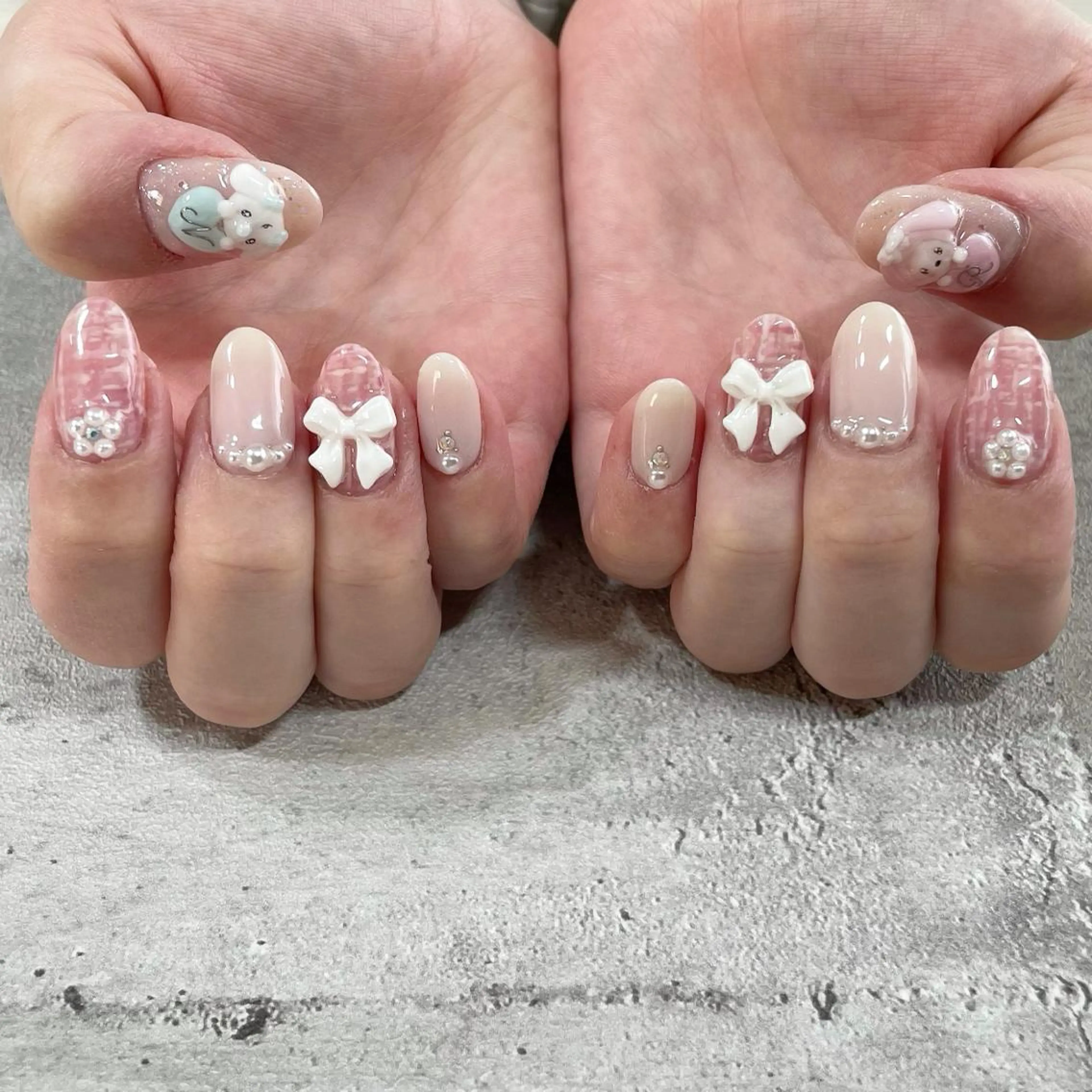 ネイル ハート リボン 東 千夏のネイルデザイン