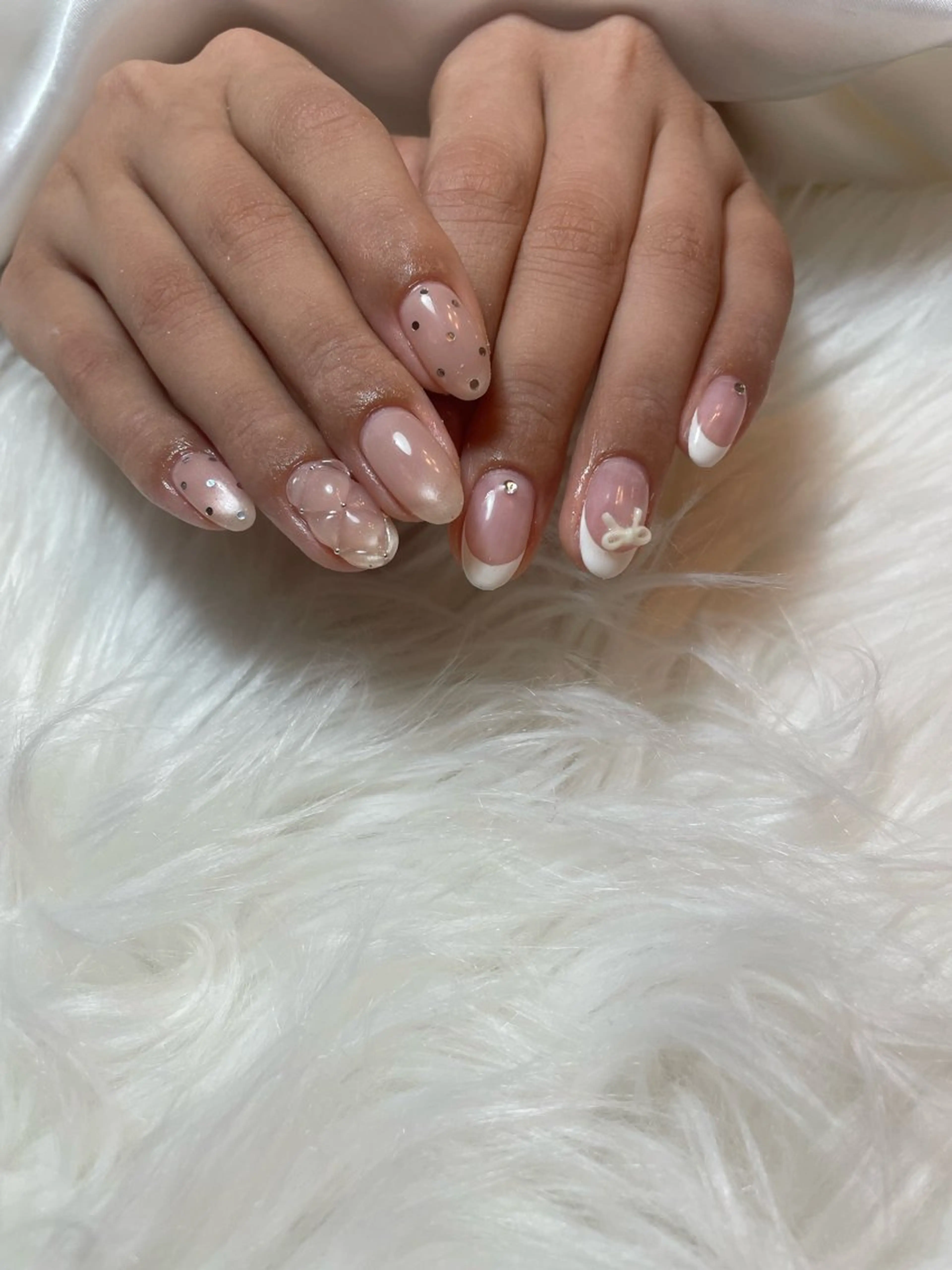 ネイル ブルー フレンチネイル キラキラネイル 韓国ネイル マグネットネイル ハンドネイル timtam --sakiのネイルデザイン