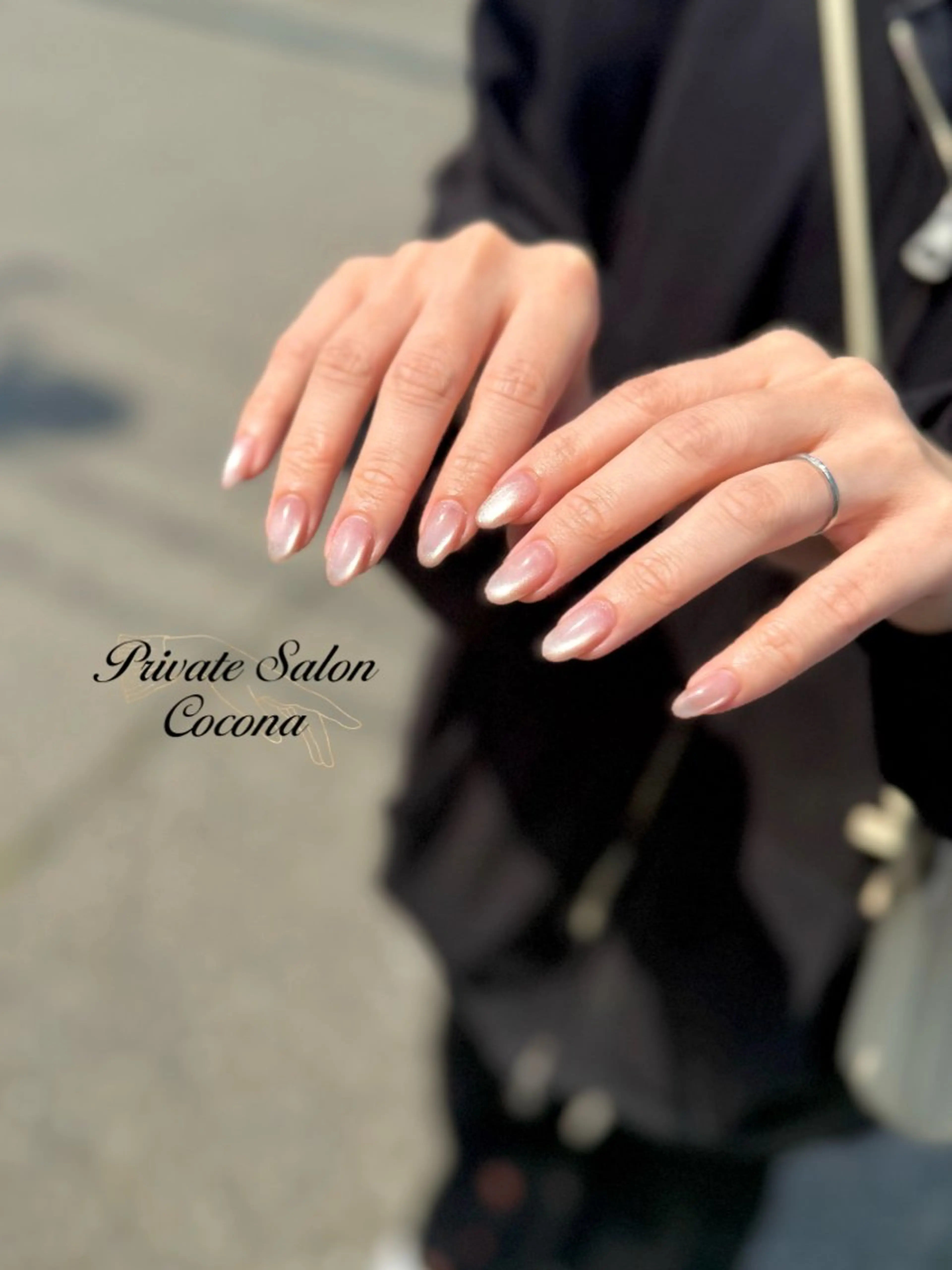 ネイル マグネットネイル マグネットワンカラー ワンカラーネイル ハンドネイル プライベートサロン nailcoconaのネイルデザイン