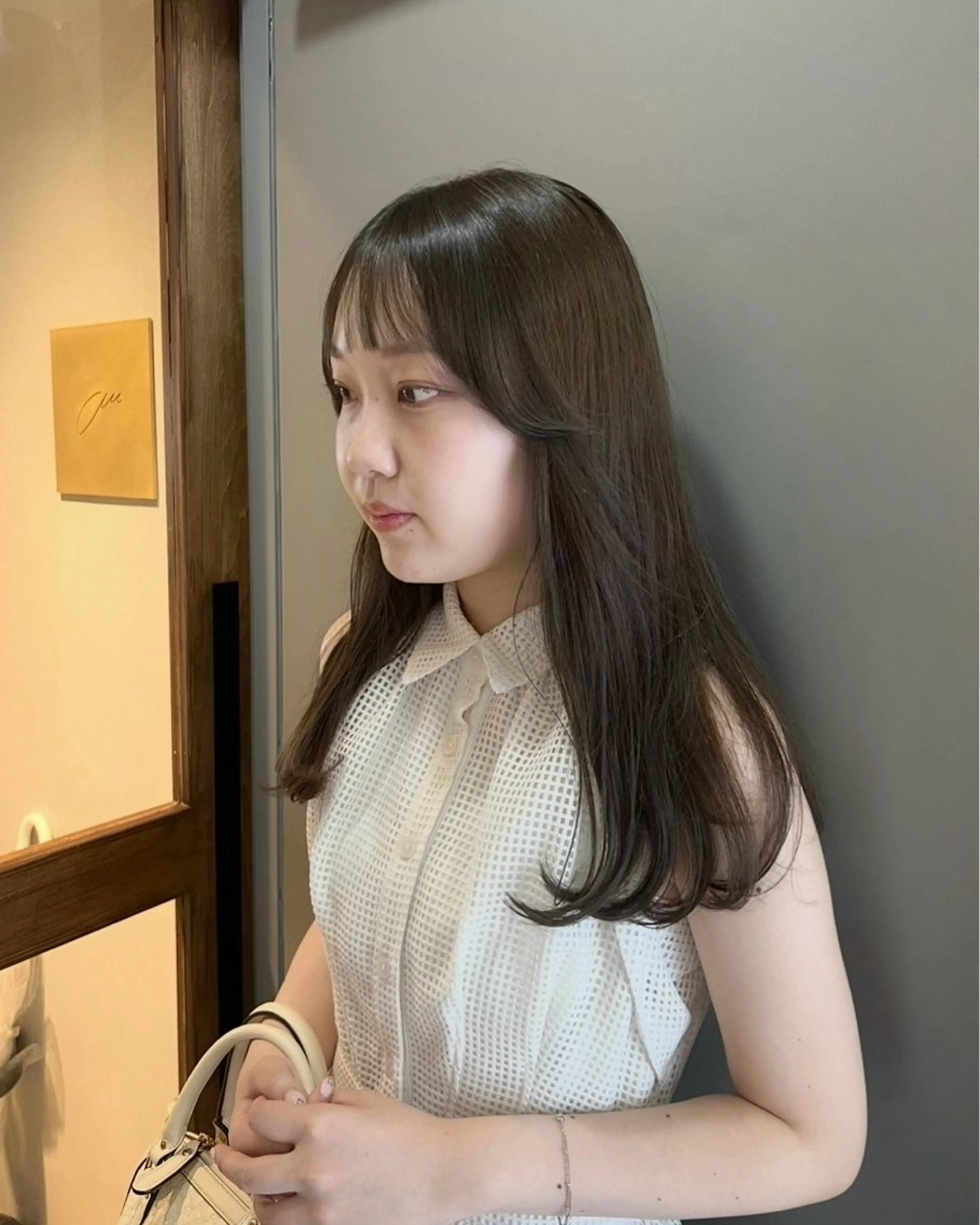 セミロング カラー ブラウンカラー 透明感カラー オリーブブラウン オレンジ カット ヘアカラー トリートメント akane/ボブ /オリーブベージュのヘアスタイル