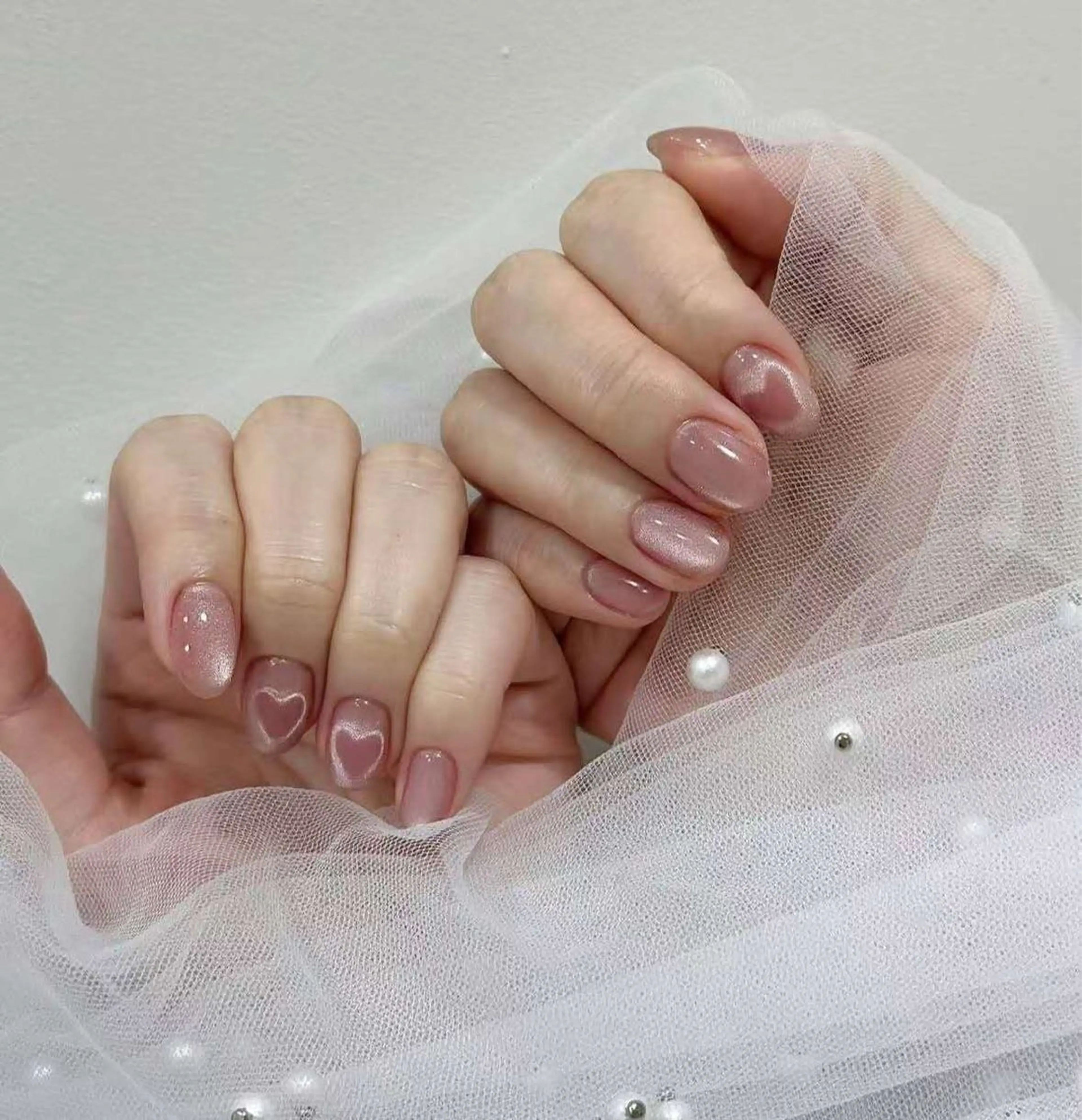 【HAND】ハート🫶マグネットネイルの写真