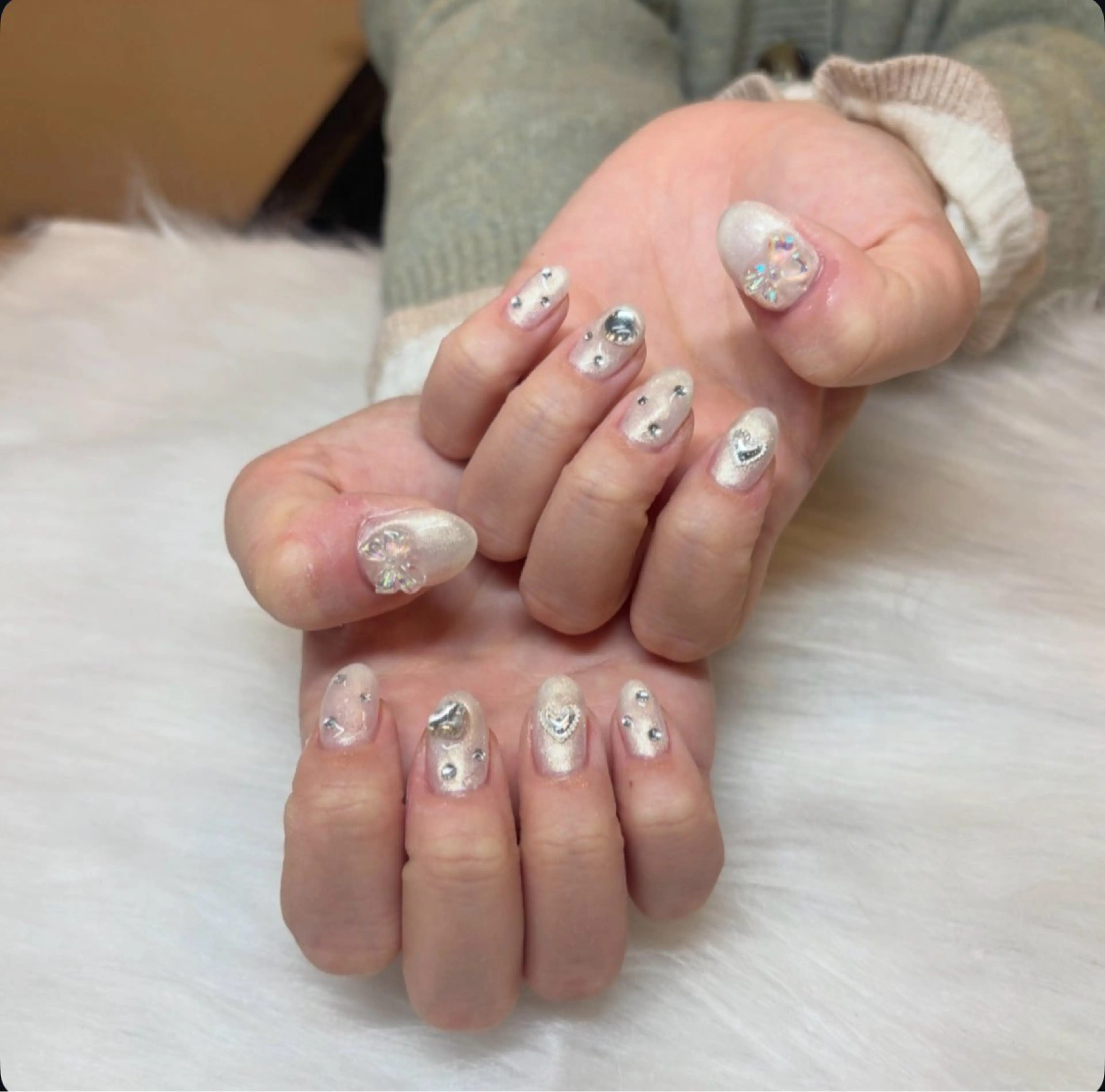 ネイル ラメ(グリッター) ハンドネイル HANA ユカのネイルデザイン