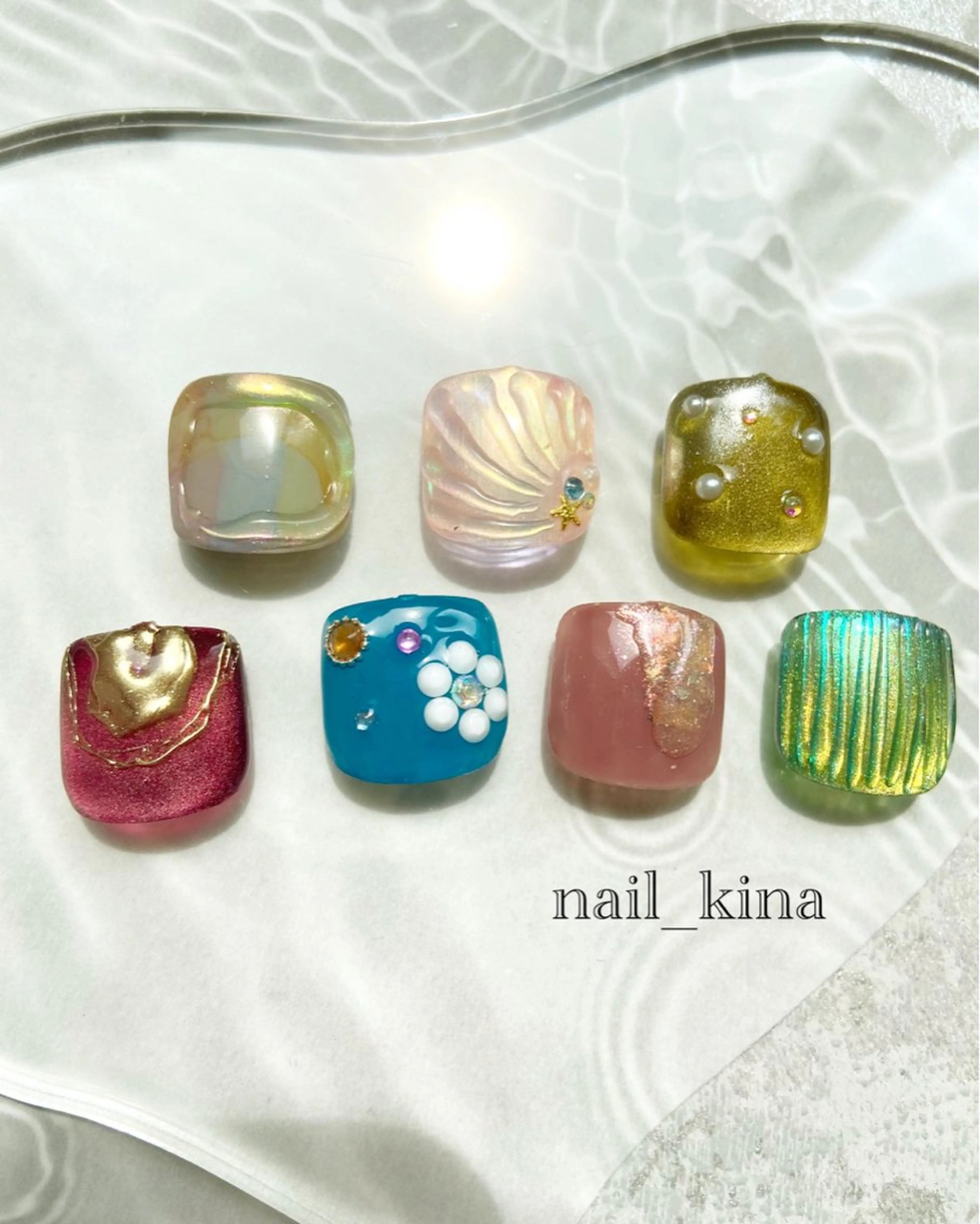 ネイル アートネイル フラッシュネイル フットネイル マグネットネイル ワンカラーネイル nail_ kinaのネイルデザイン