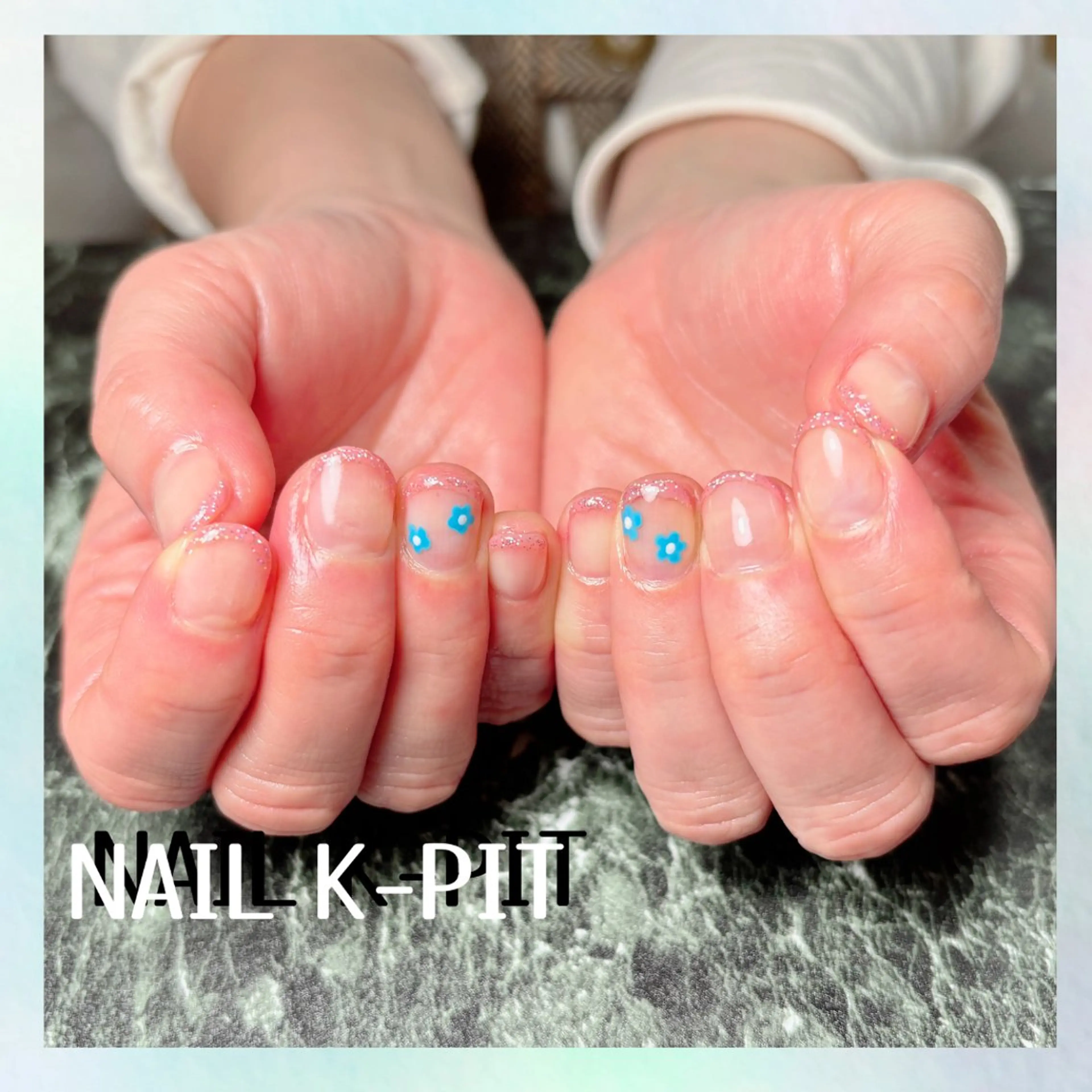 ネイル フレンチネイル ラメ(グリッター) シンプルネイル ハンドネイル NAIL K-PIT ネイル ケーピットのネイルデザイン