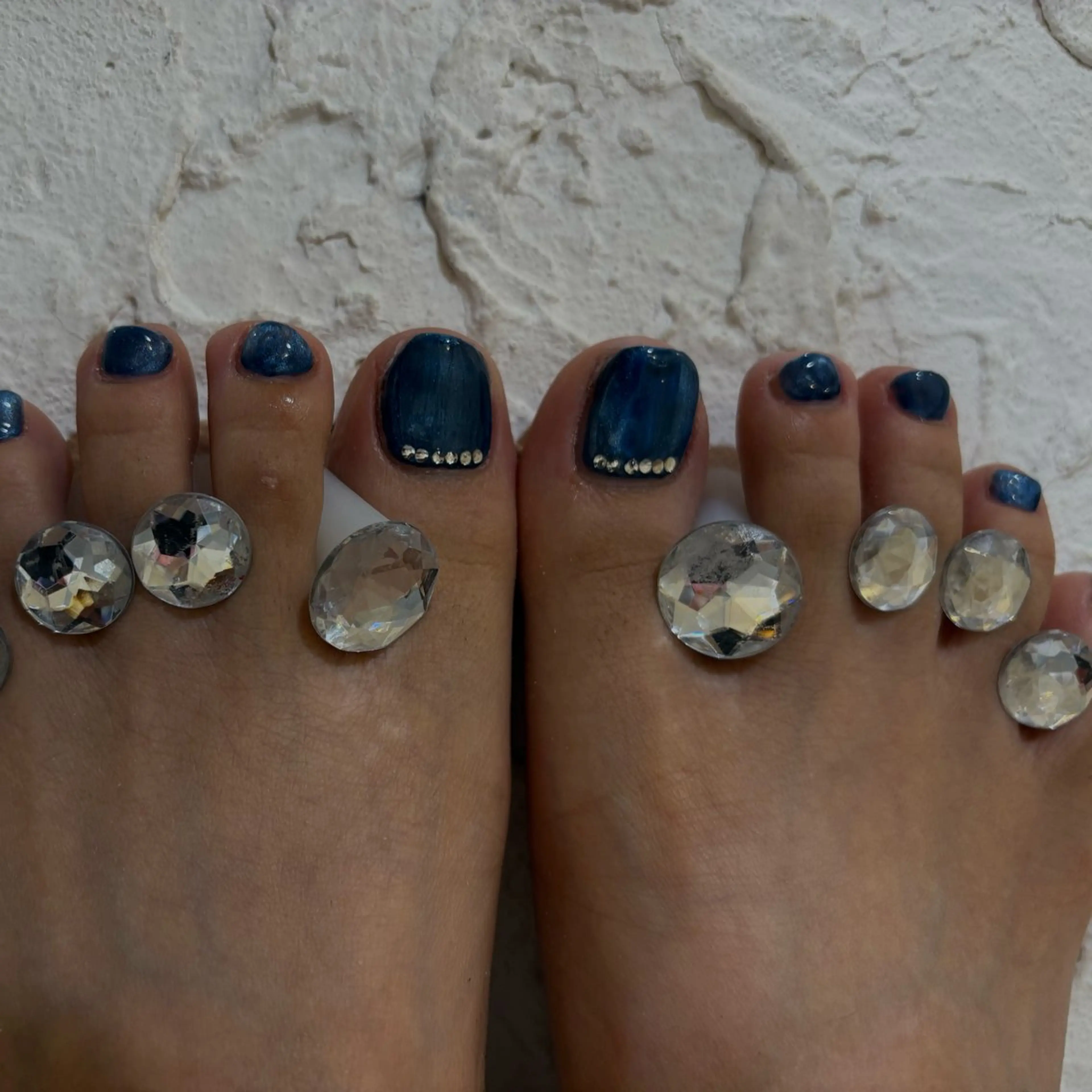 ネイル ブルー 長さ出し フットネイル ハート キラキラネイル フットネイル Vante梅田店所属・vante_aimi .パラジェル取扱店のネイルデザイン