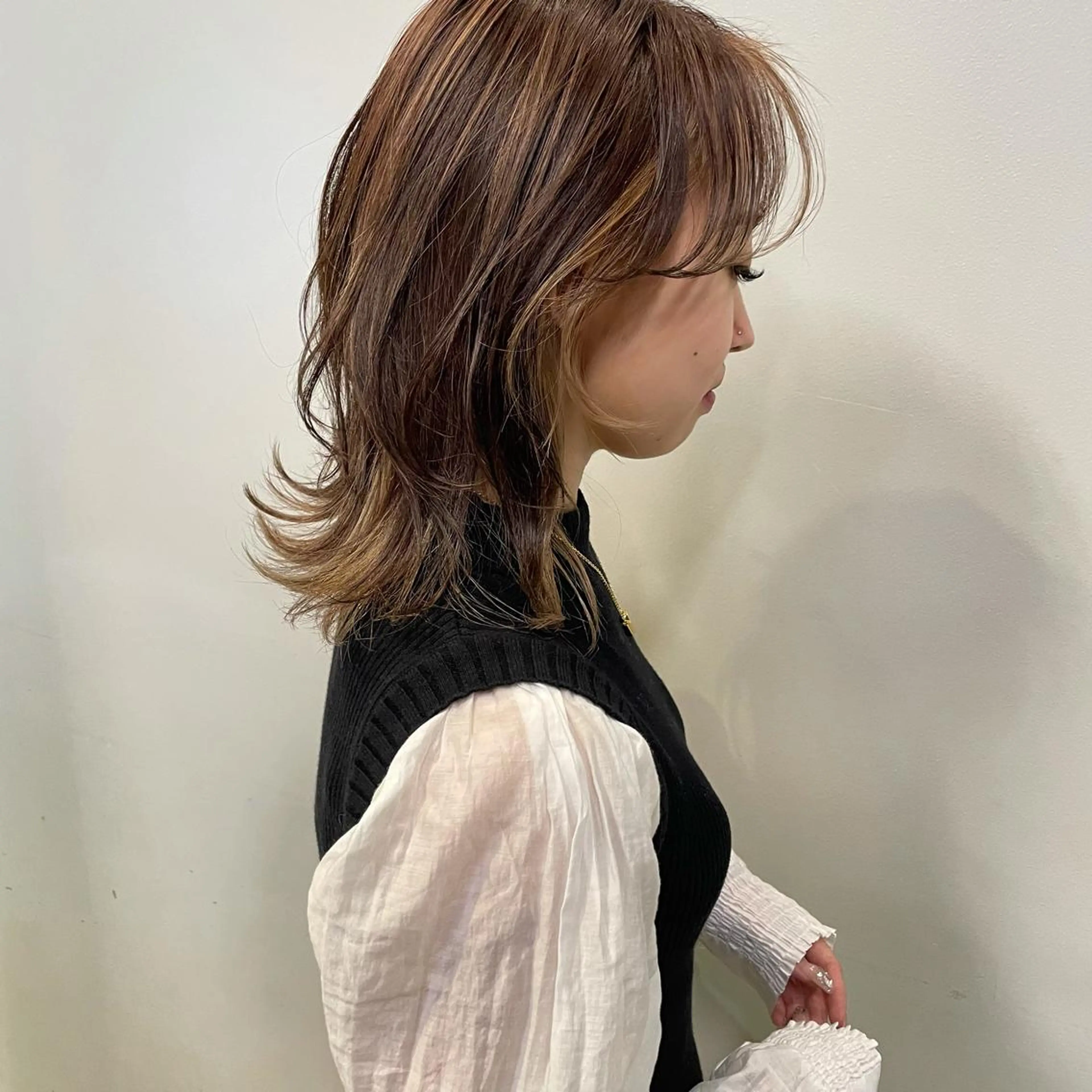 ミディアム カラー カット ヘアカラー トリートメント 心斎橋 美髪職人　近江のヘアスタイル