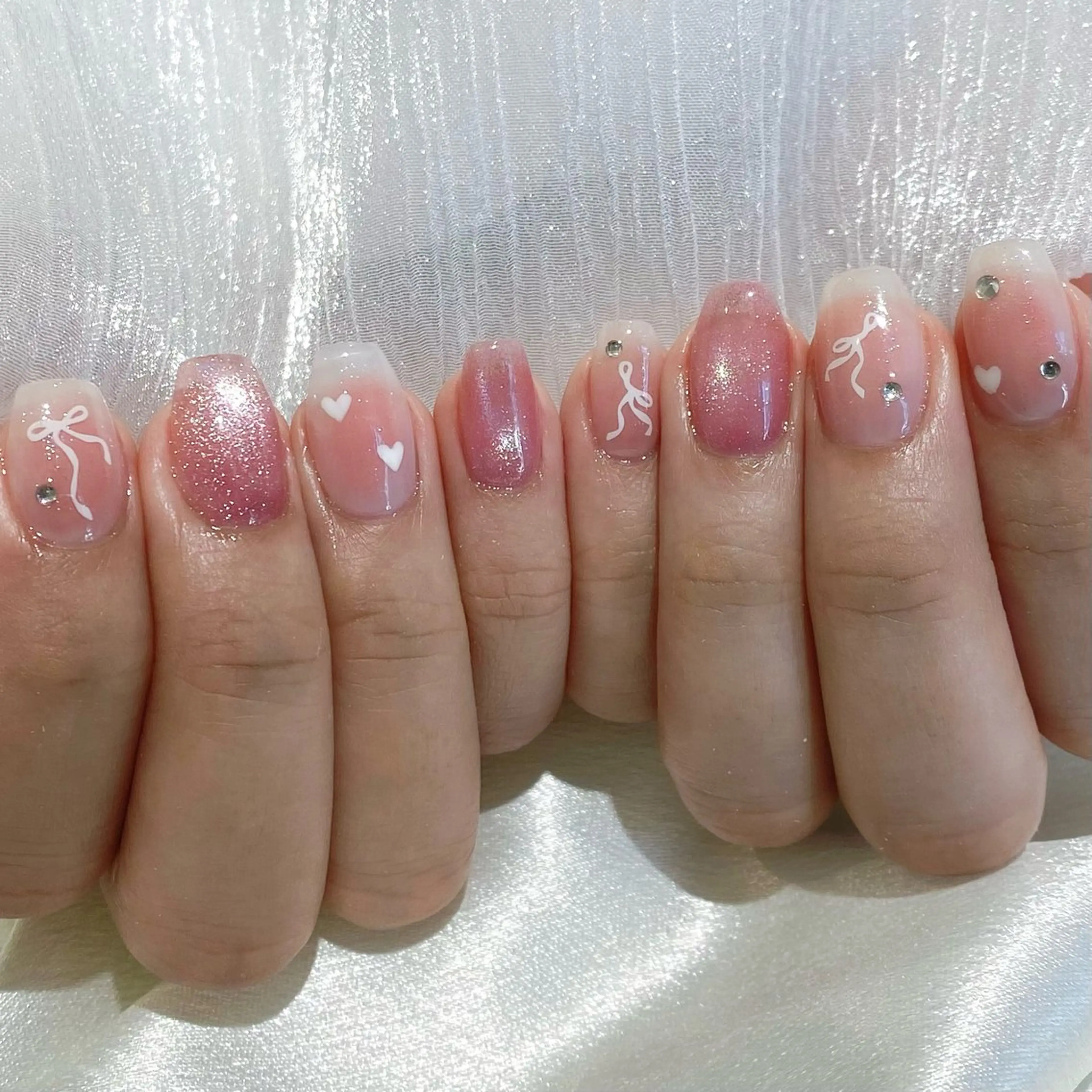 ネイル チークネイル 持ち込み ピンク ハンドネイル ♡うるちゅるネイル♡ Julianaのネイルデザイン