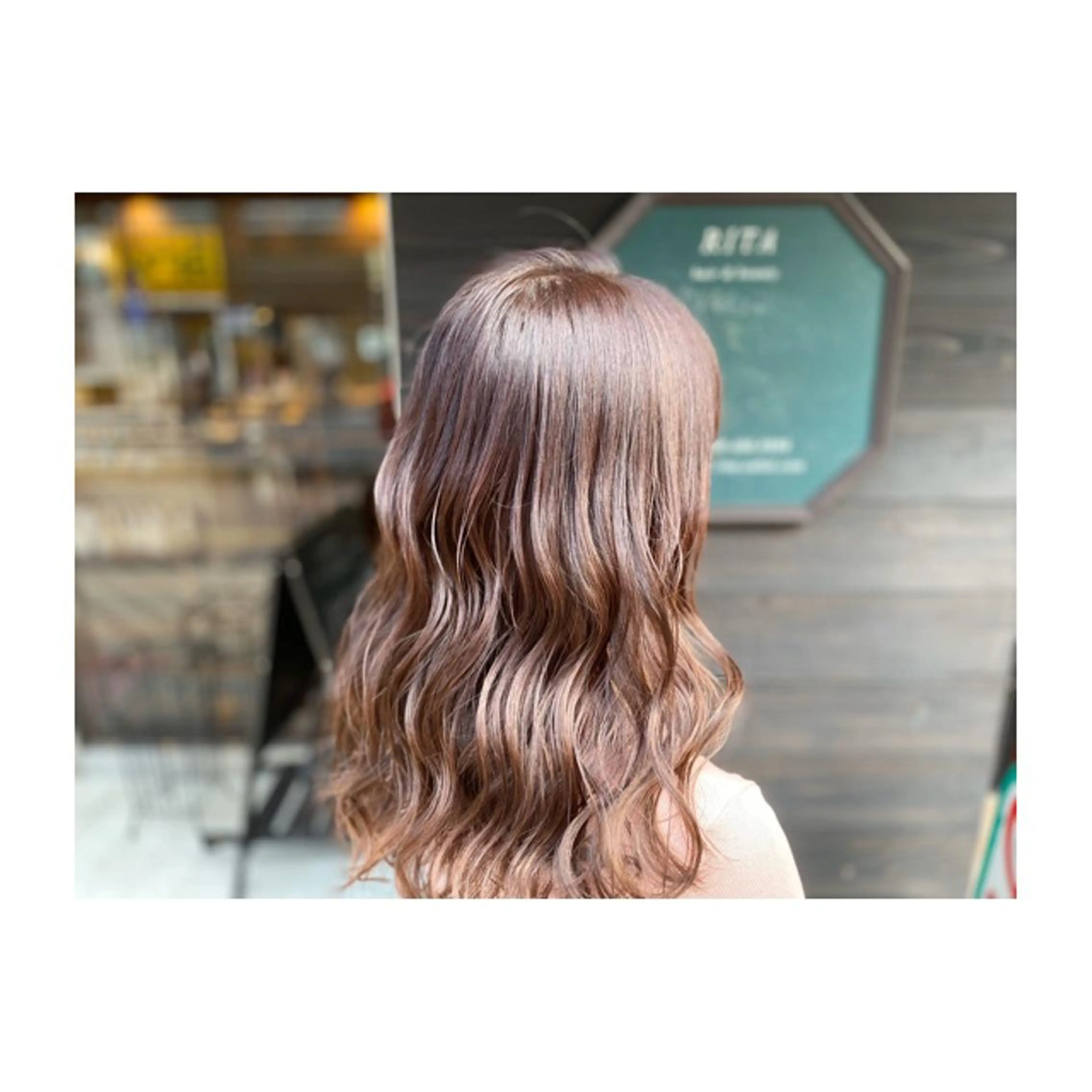 ミディアム カラー ブラウンカラー ココアブラウン 小國 綾かのヘアスタイル