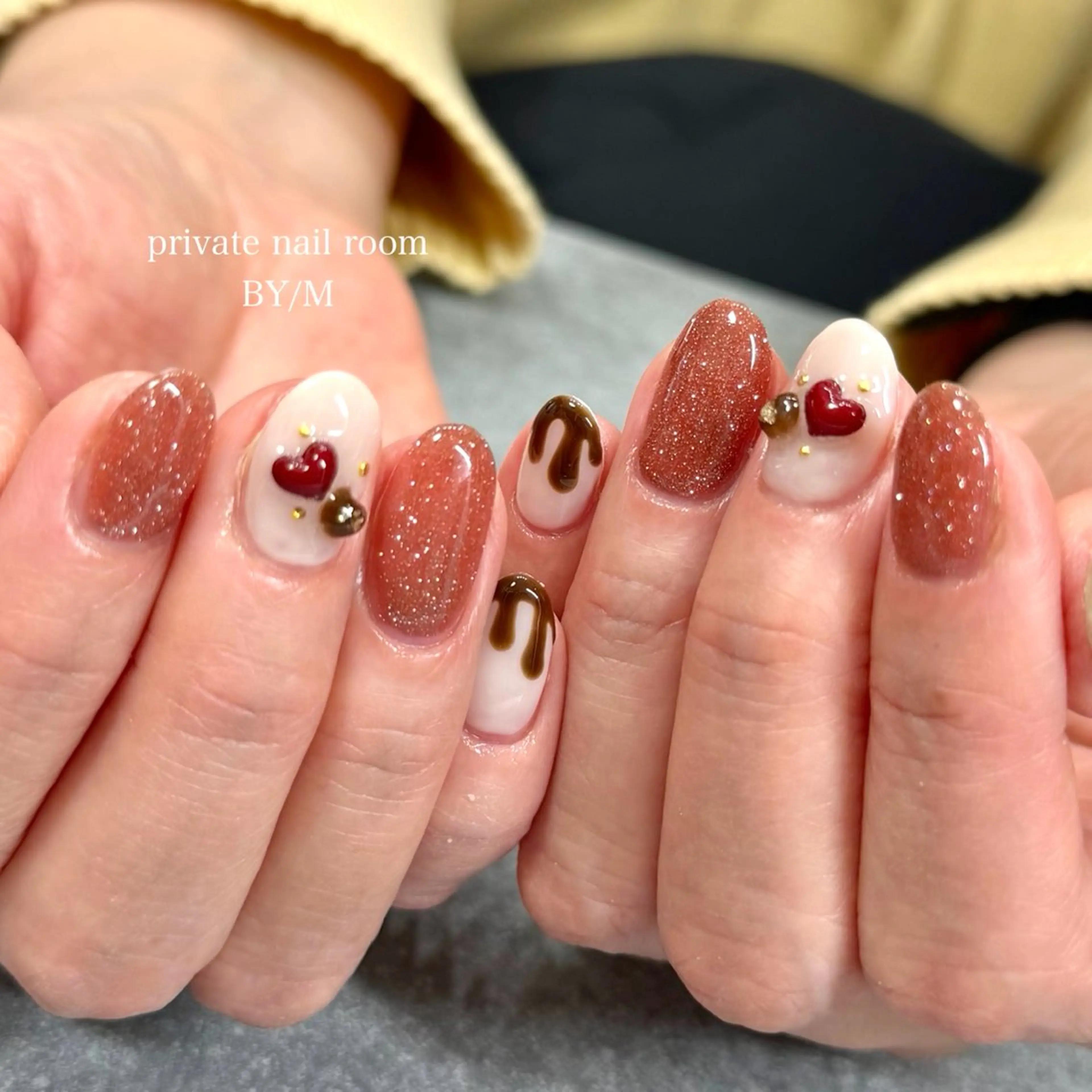 ネイル 持ち込み バレンタイン ハンドネイル BY / Mのネイルデザイン