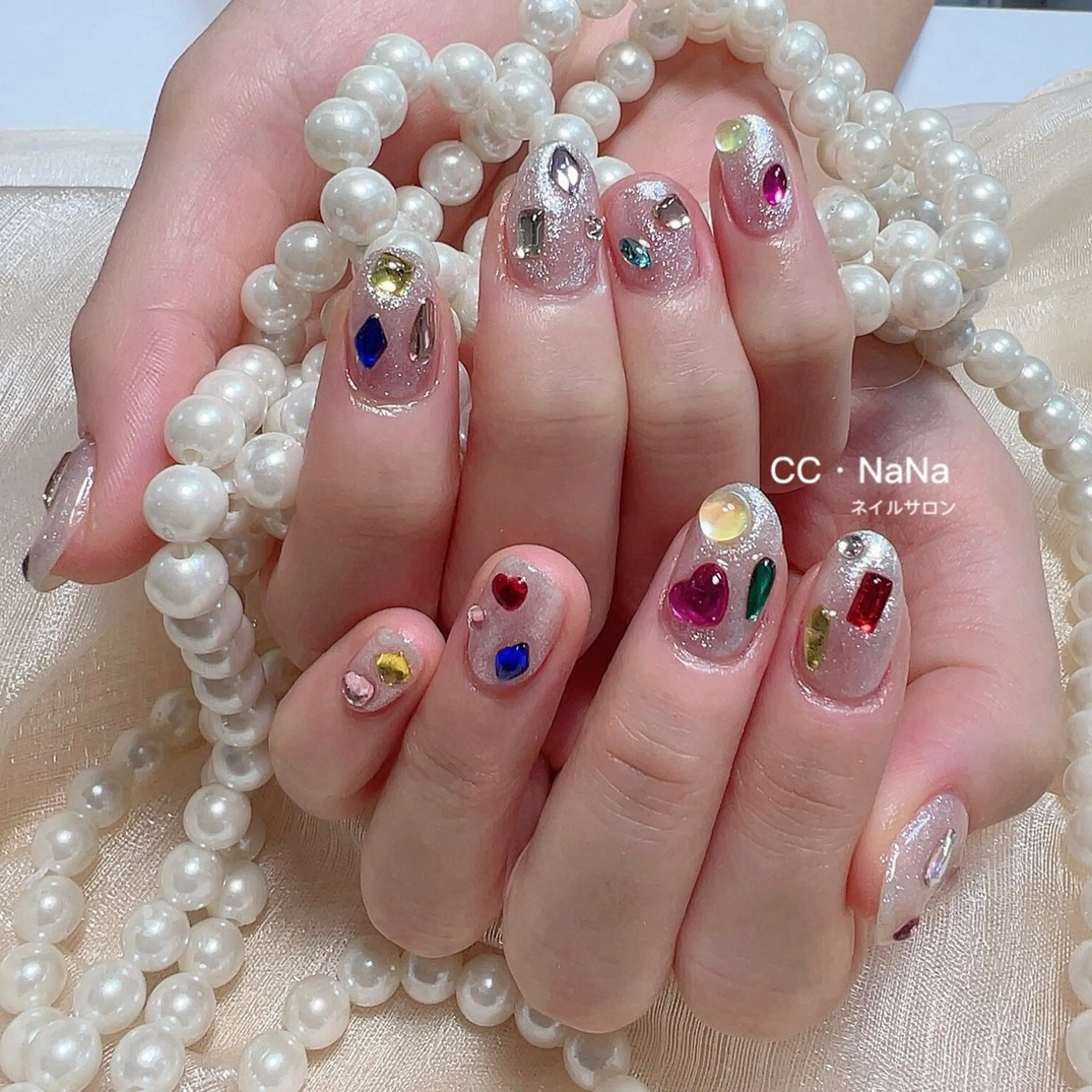 ネイル ハンドネイル 💎CC・NaNa 韓国風ネイル🌙Cのネイルデザイン