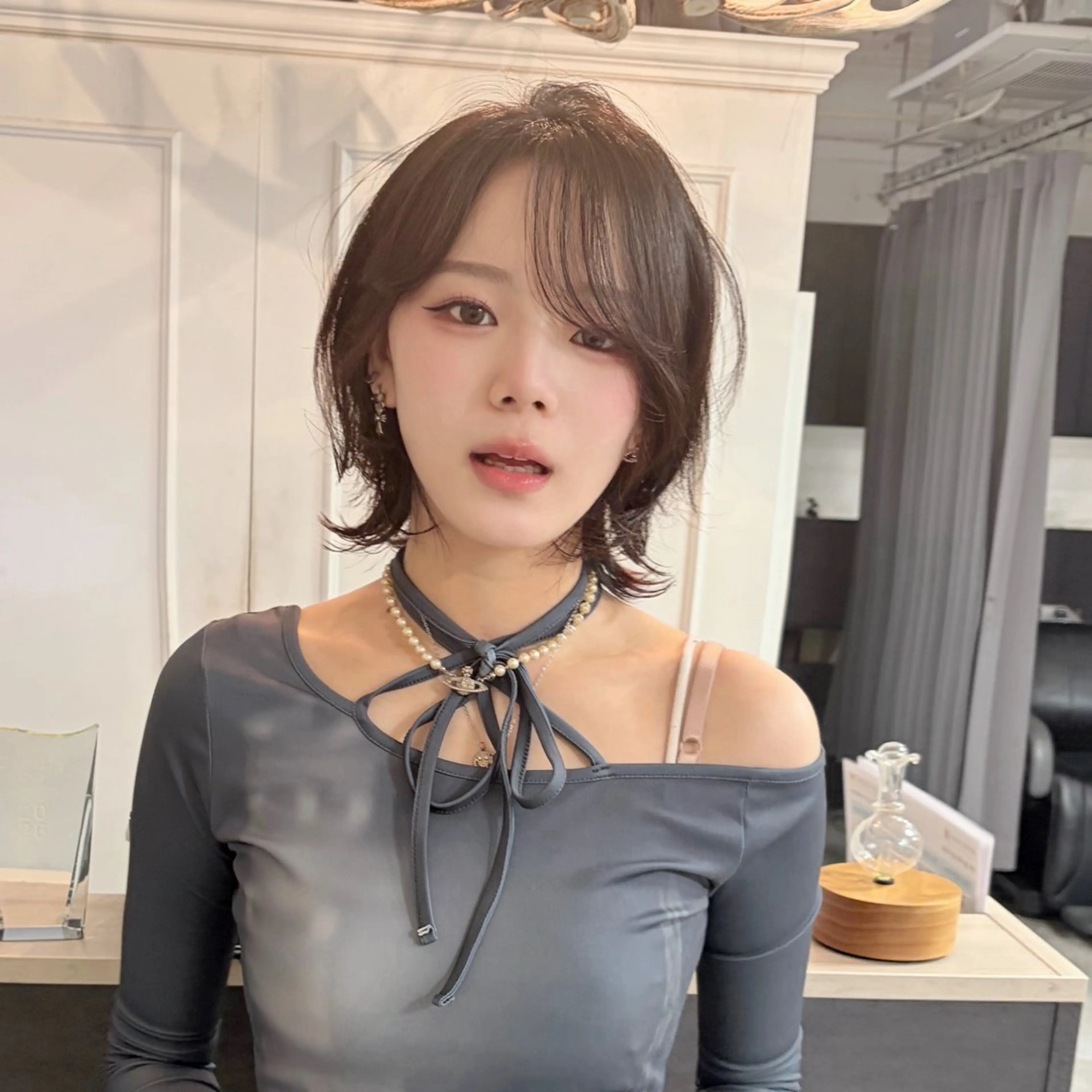 ショート くびれヘア ハッシュカット くびれレイヤー レイヤーカット ハネエクステ表参道/ 羽エクステSpicaのヘアスタイル