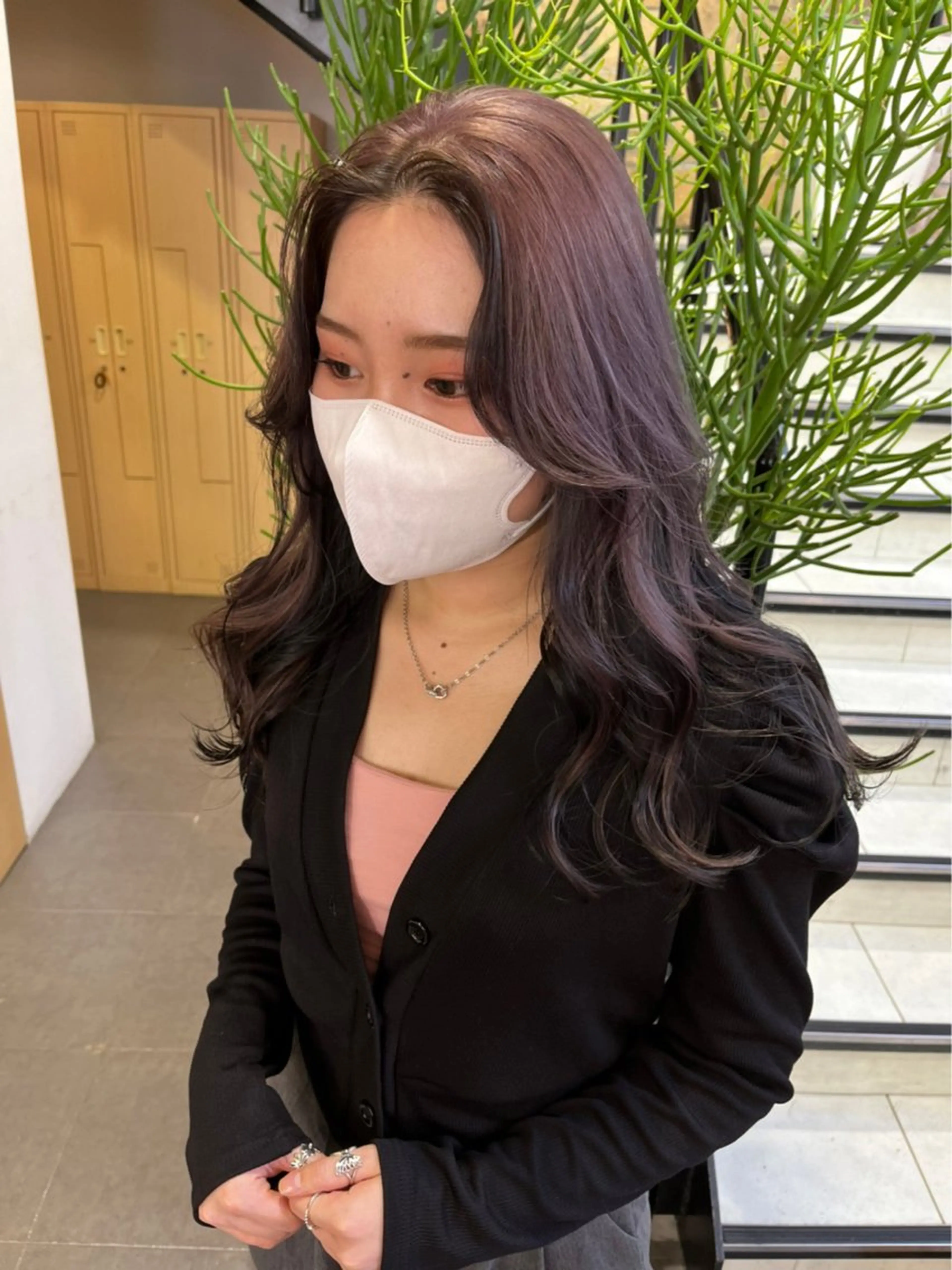 ロング カラー ヘアカラー メンズパーマ/ メッシュ📍ﾕﾘのヘアスタイル