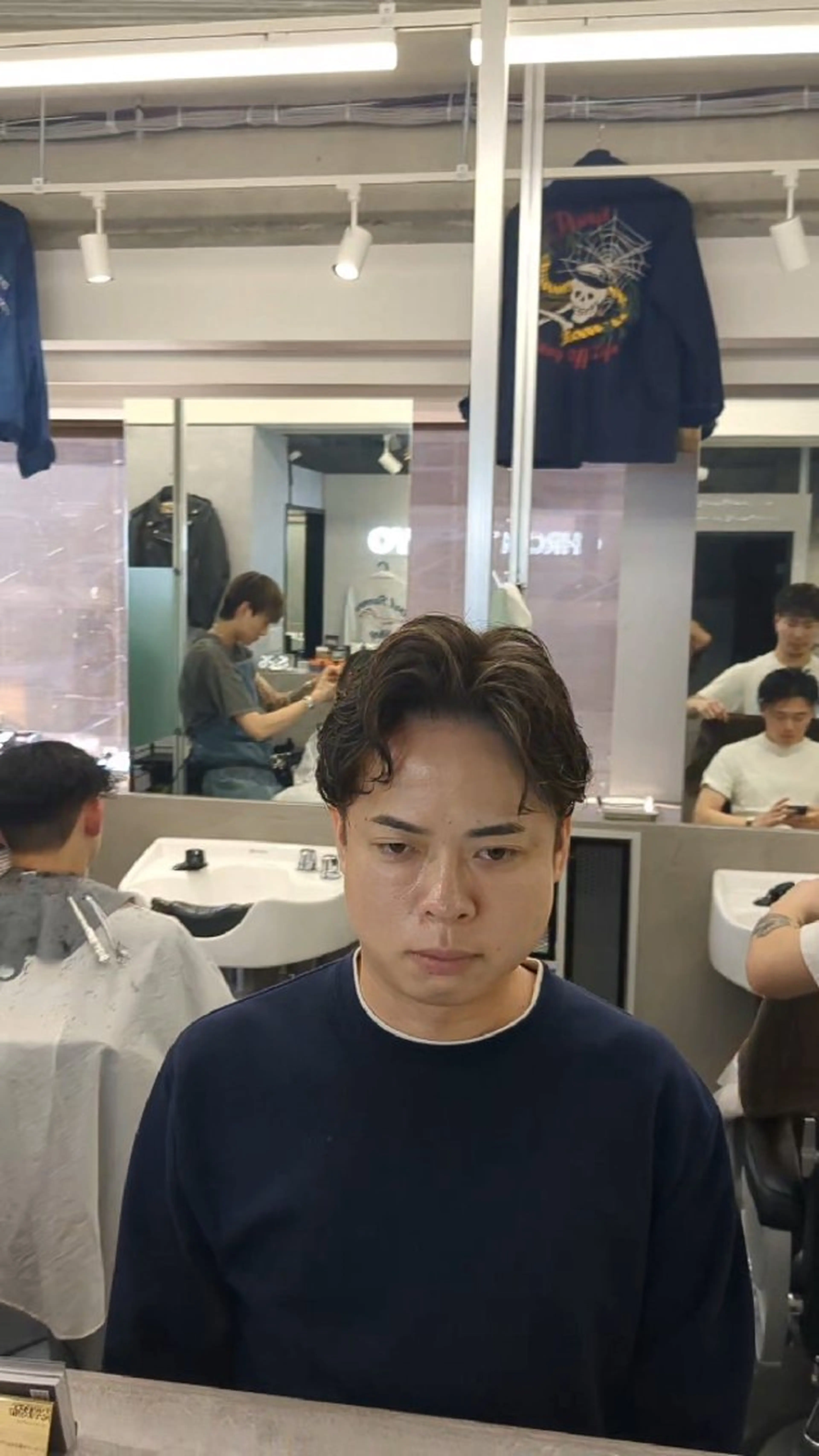 パーマ メンズ キッズ ミディアム ミディアムパーマ メンズパーマ パーマ特化 スタイリスト石田のヘアスタイル